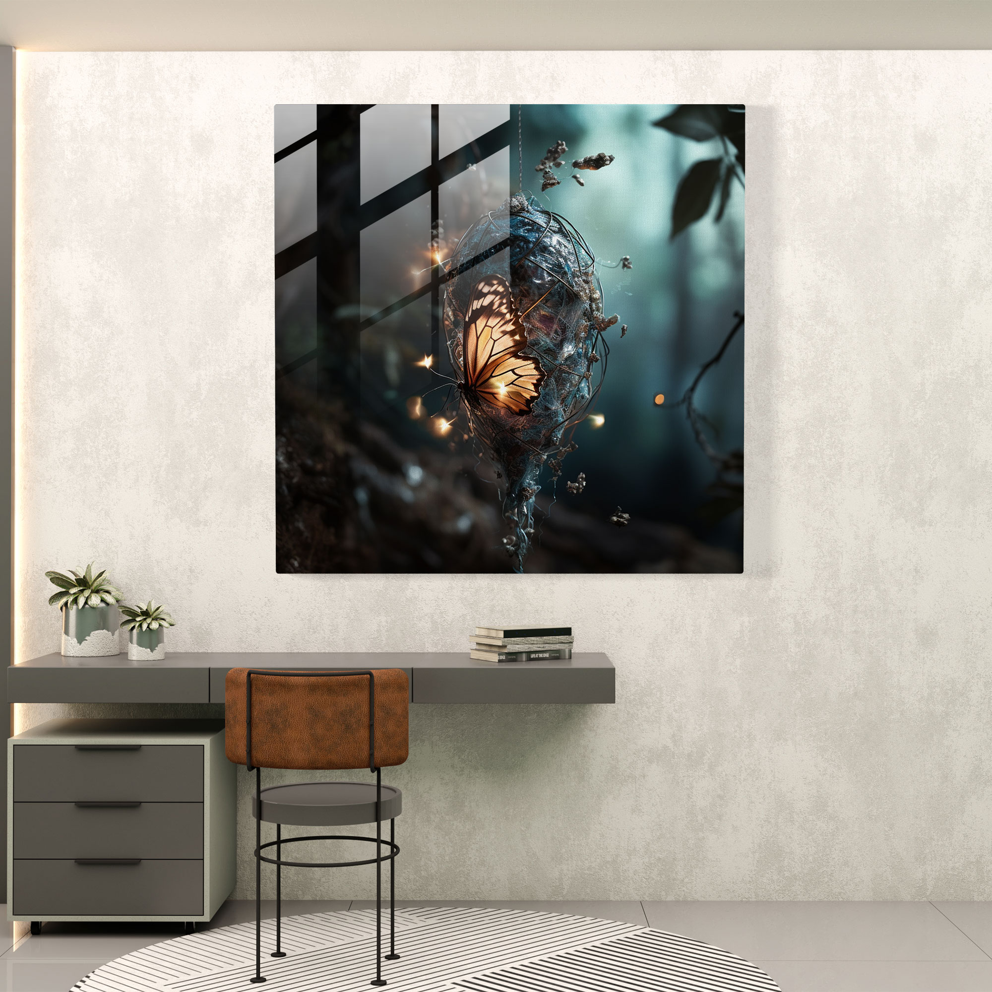 Metamorphosis Magic - Surreal Glass Print - Born, Modern Art, Born, Home Decoration