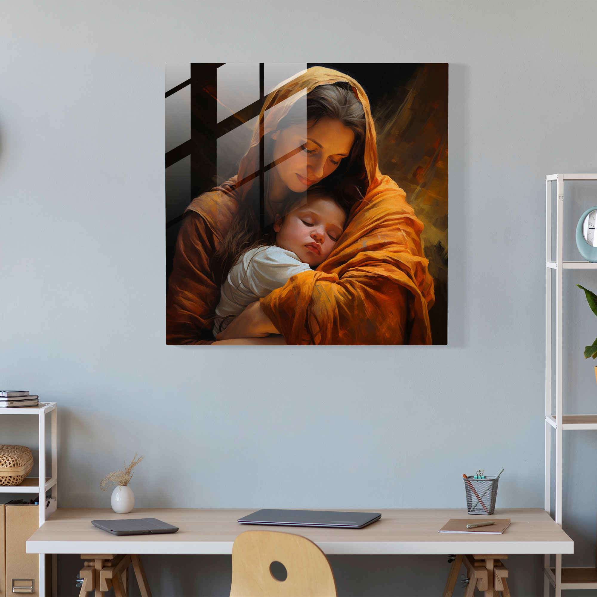Zarte Anfänge - Ölgemälde Glasbild - Geburt Modern Art Geburt Bedingungslose Liebe