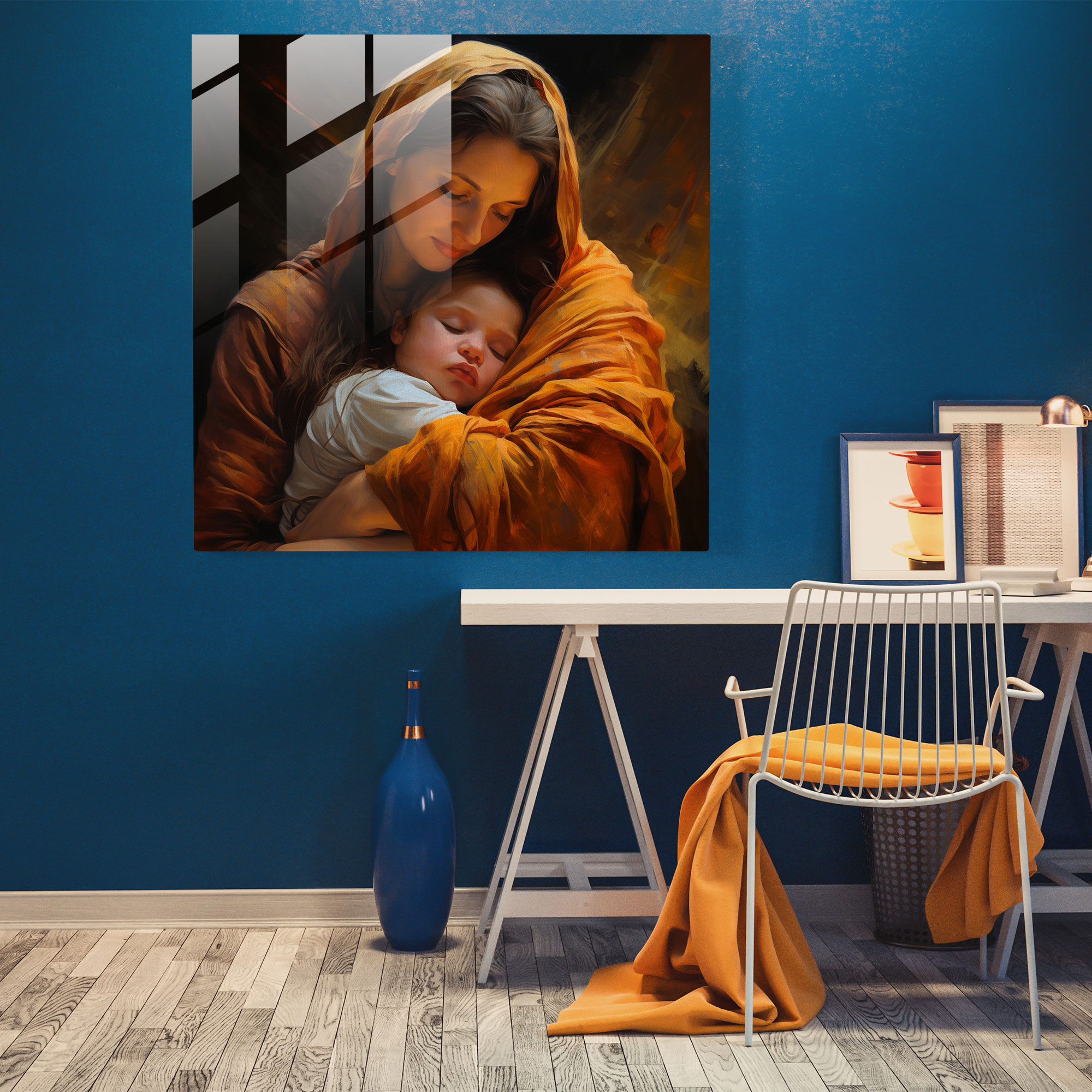 Zarte Anfänge - Ölgemälde Glasbild - Geburt Modern Art Geburt Bedingungslose Liebe