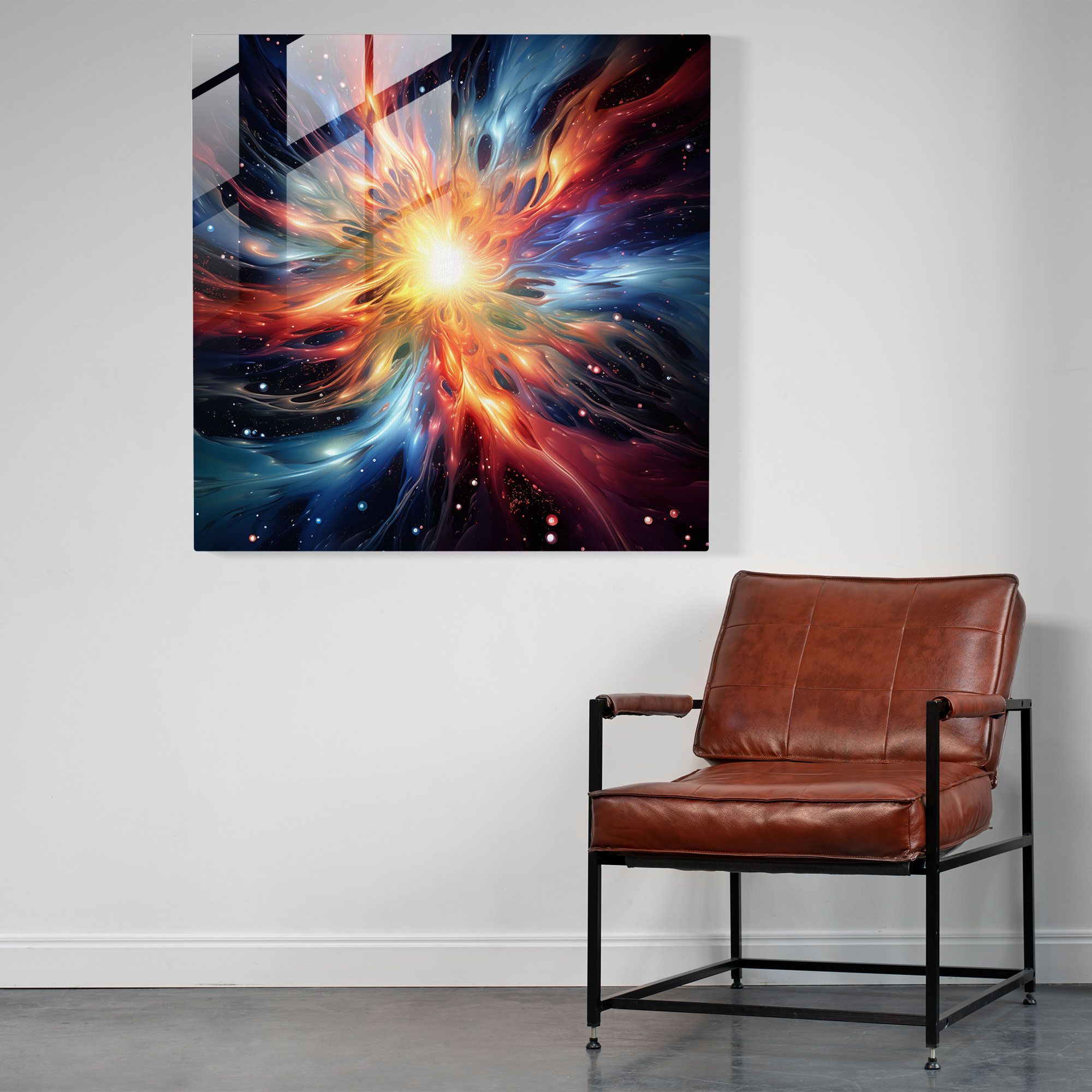 Celestial Birth - Digital Art Glass Print - Born, Glass Wall Art, Born, Modern Art