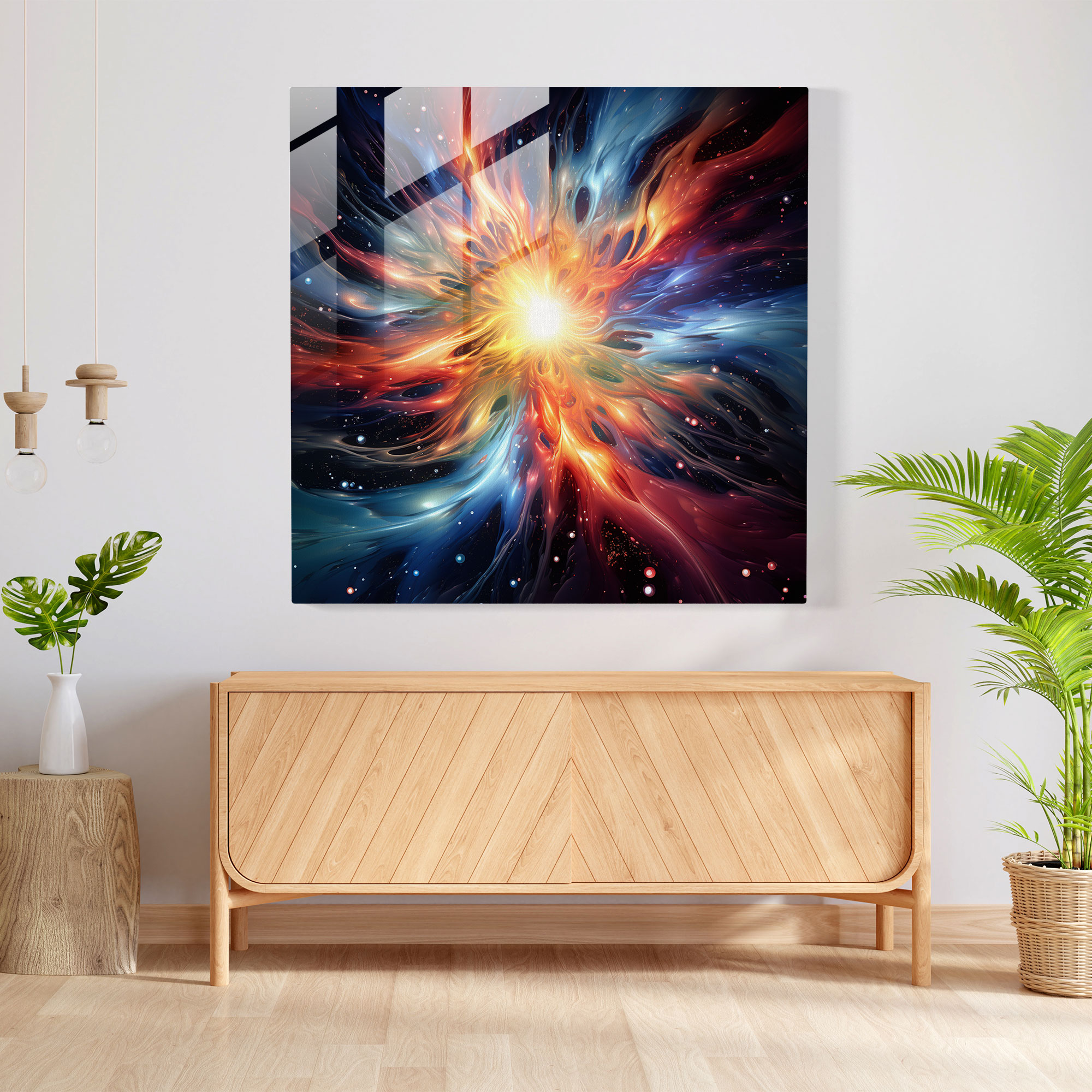 Celestial Birth - Digital Art Glass Print - Born, Glass Wall Art, Born, Modern Art