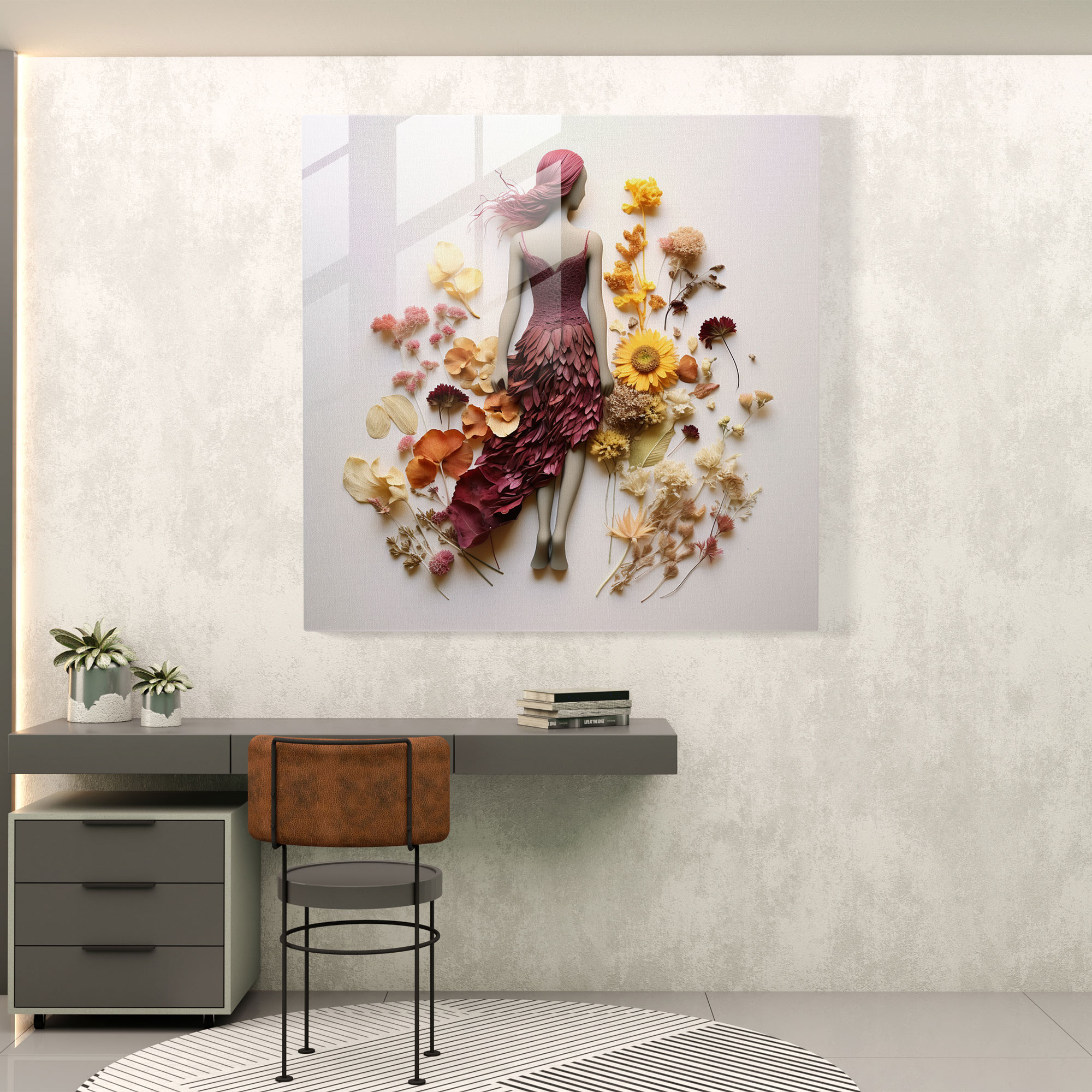 Nature's Mosaic - Flower Collage Glass Print - Born, Glass Art, Glass Wall Art, Glass Print