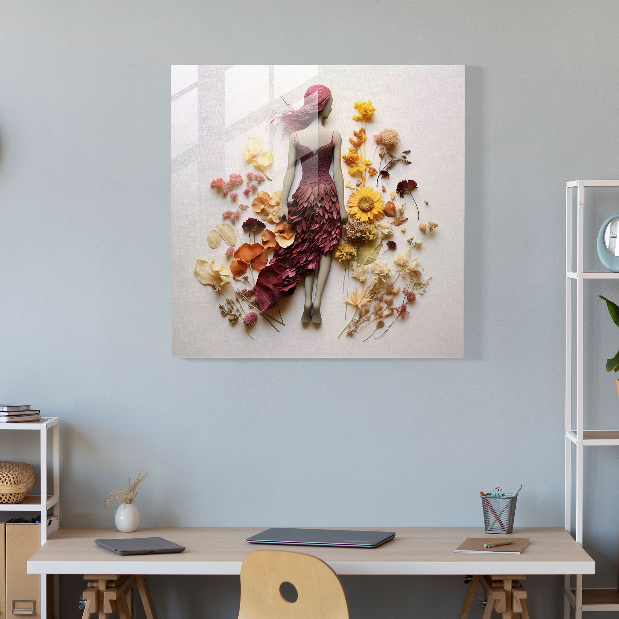 Nature's Mosaic - Flower Collage Glass Print - Born, Glass Art, Glass Wall Art, Glass Print
