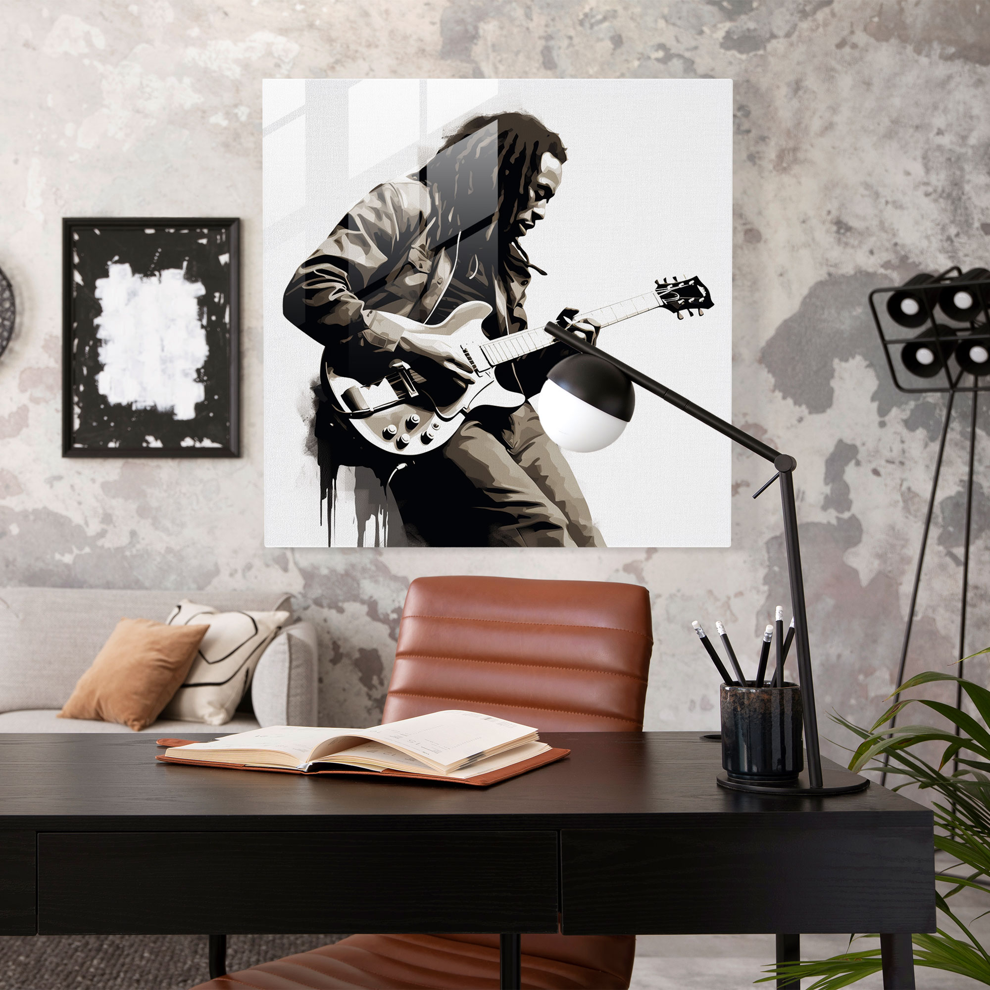 Bob Marley Glass Print - Minimalist Sketch Art - Bob Marley, Modern Art, Serene Expression, Glass Print