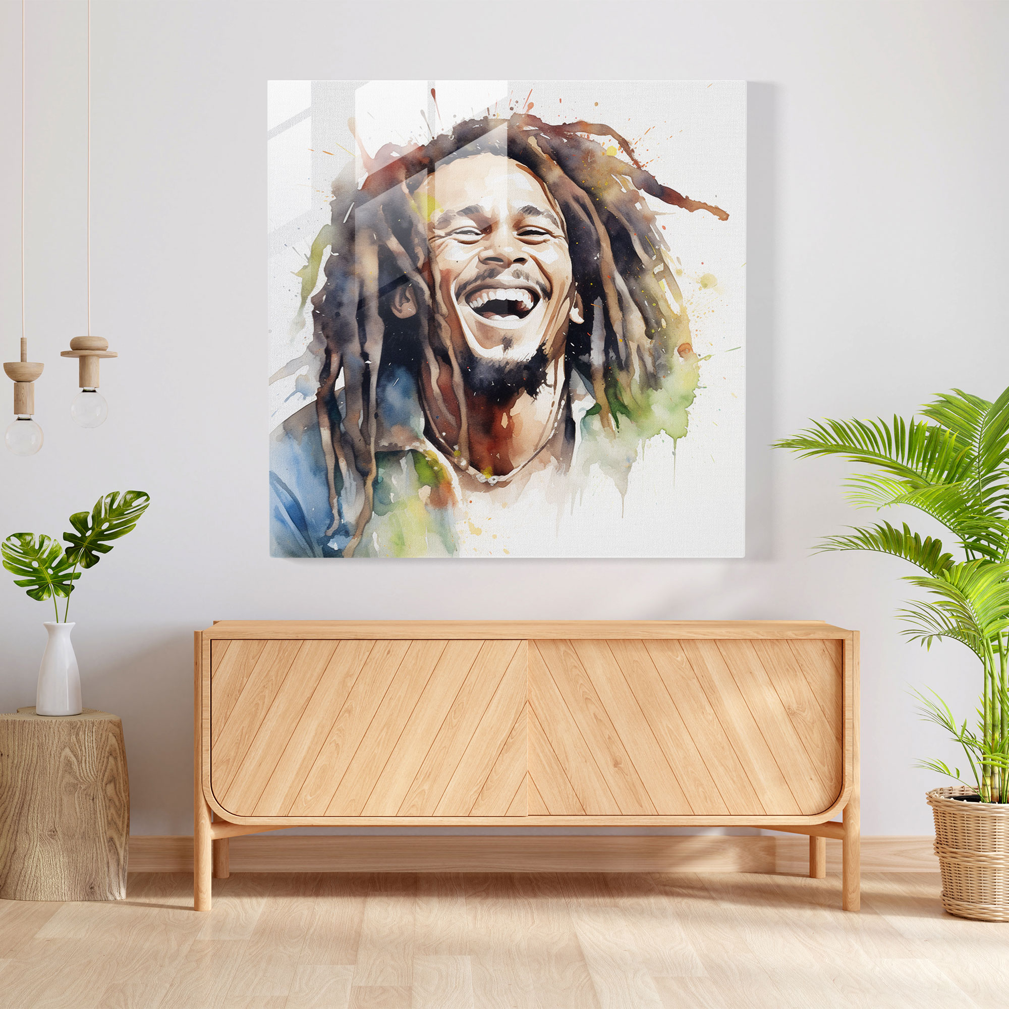 Bob Marley Glasbild - Freier Geist Glasbild