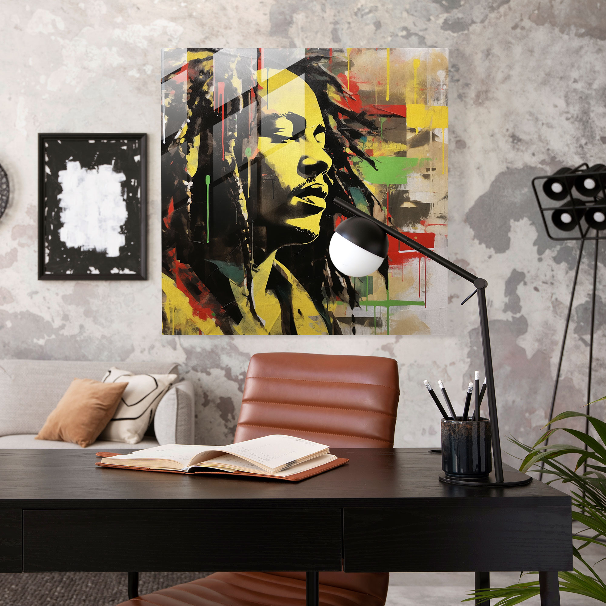 Bob Marley Glass Print - Bob Marley, Wall Decoration, Modern Art, Glass Art