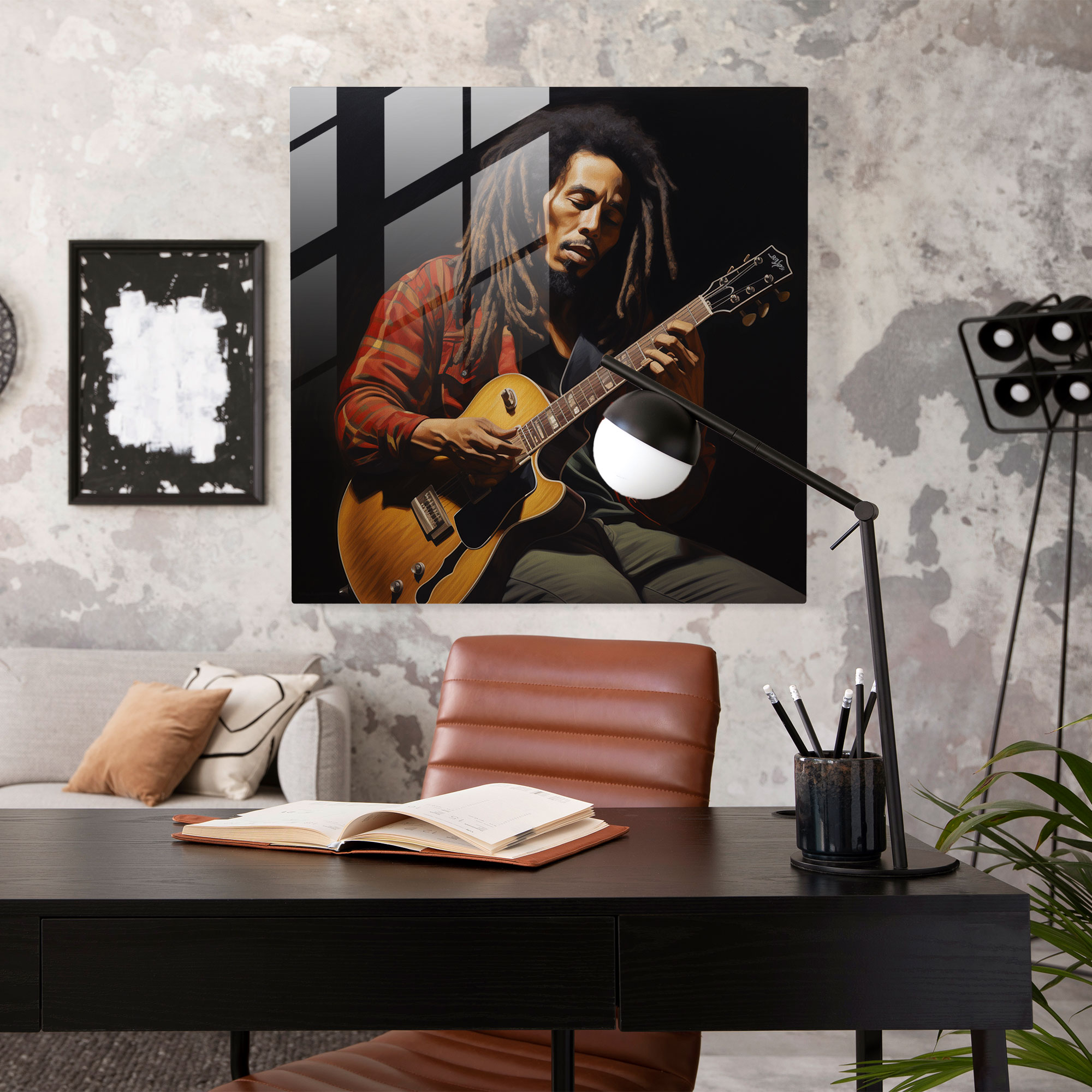 Bob Marley Cam Tablo - Bob Marley Modern Sanat Duvar Dekorasyonu