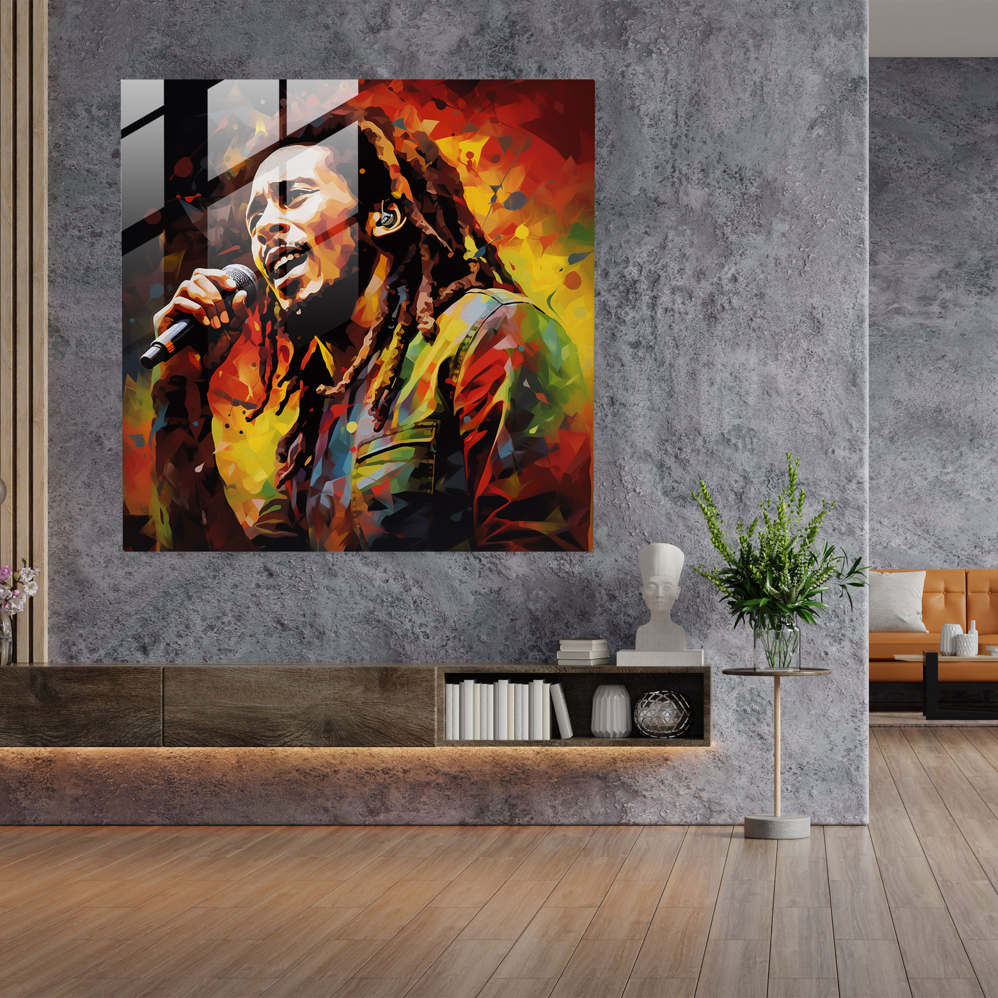 Bob Marley Glass Print - Bob Marley, Wall Decoration, Glass Wall Art, Modern Art