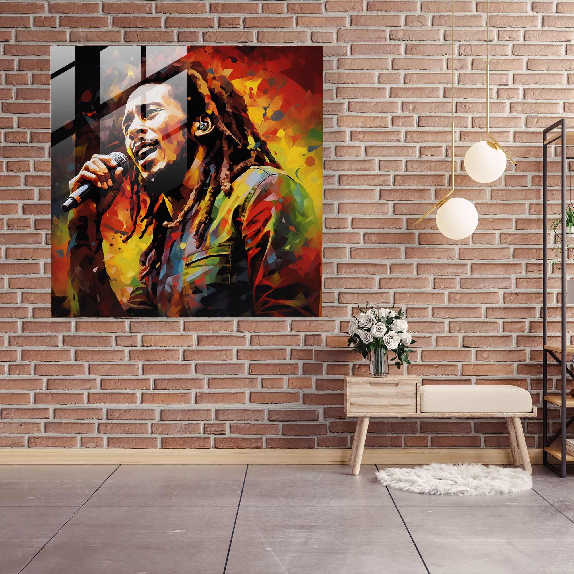 Bob Marley Glass Print - Bob Marley, Wall Decoration, Glass Wall Art, Modern Art