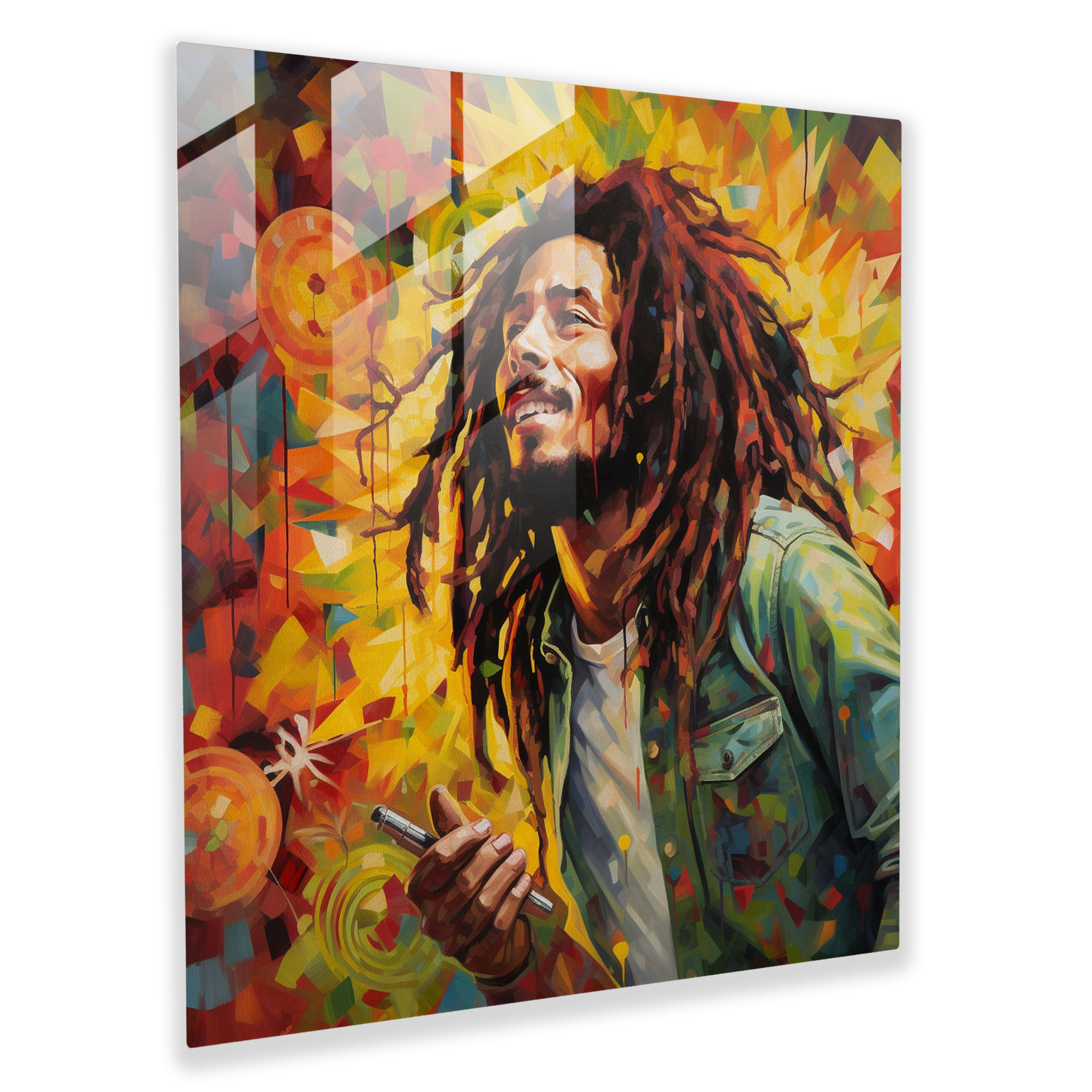 Bob Marley Glass Print - Bob Marley, Wall Decoration, Home Decoration, Glass Print