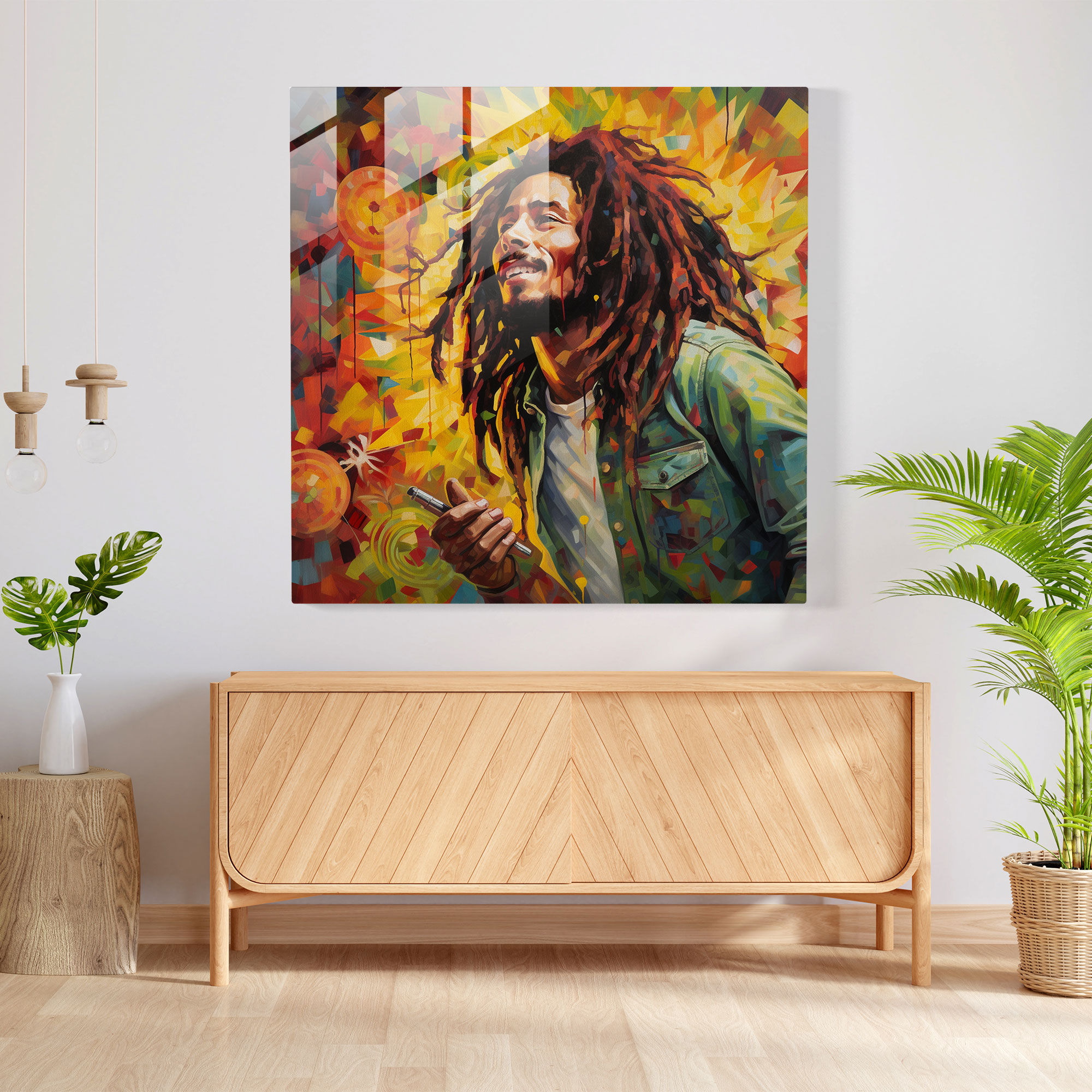 Bob Marley Glass Print - Bob Marley, Wall Decoration, Home Decoration, Glass Print