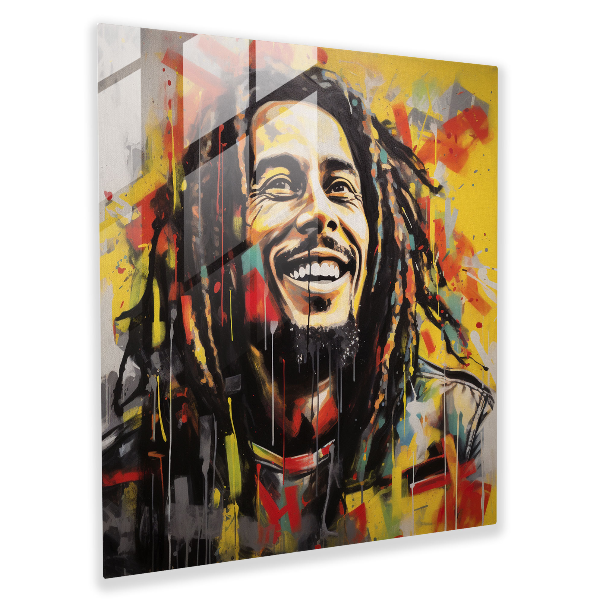 Bob Marley Glass Print - Urban Art - Bob Marley, Glass Print, Glass Wall Art, Glass Art