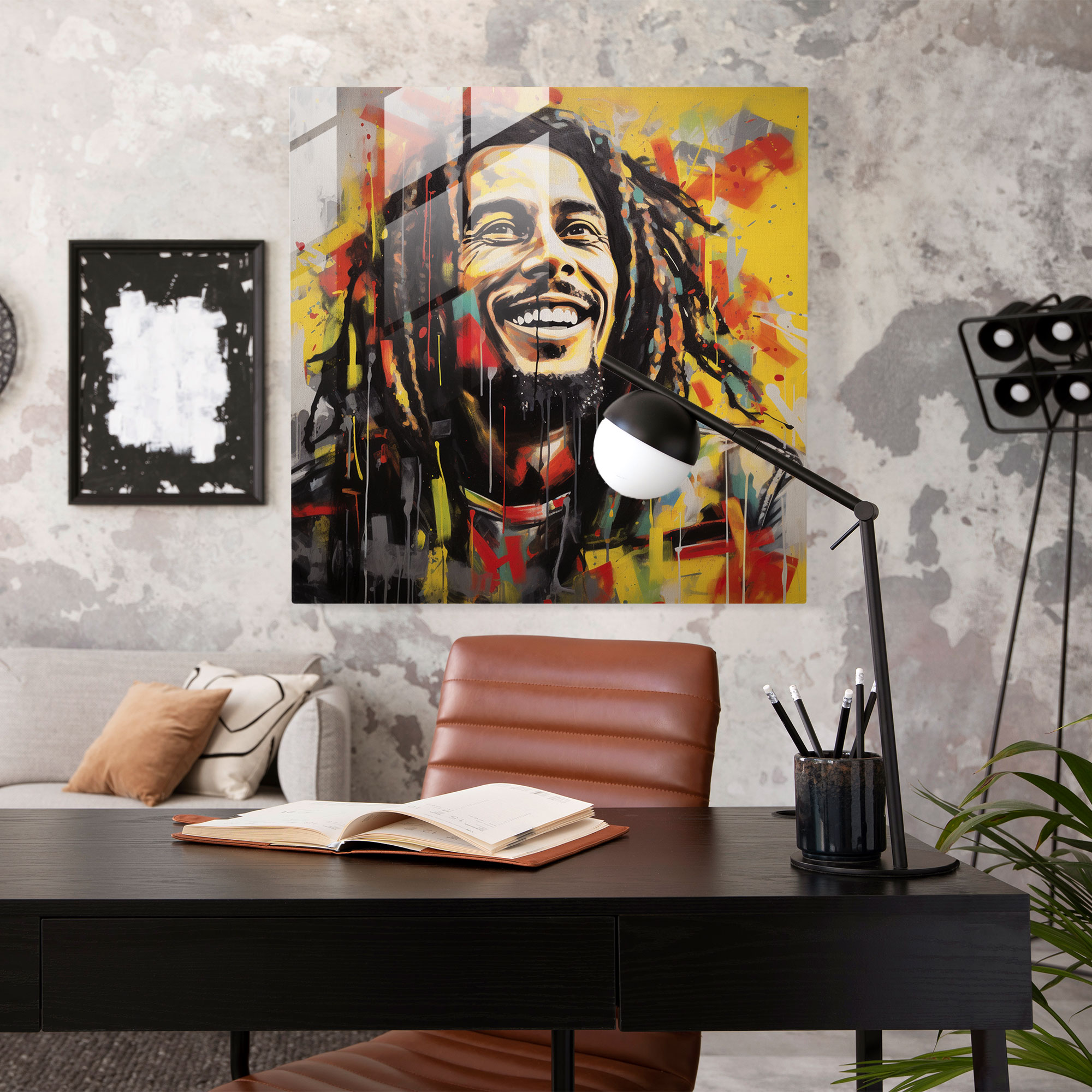 Bob Marley Glass Print - Urban Art - Bob Marley, Glass Print, Glass Wall Art, Glass Art