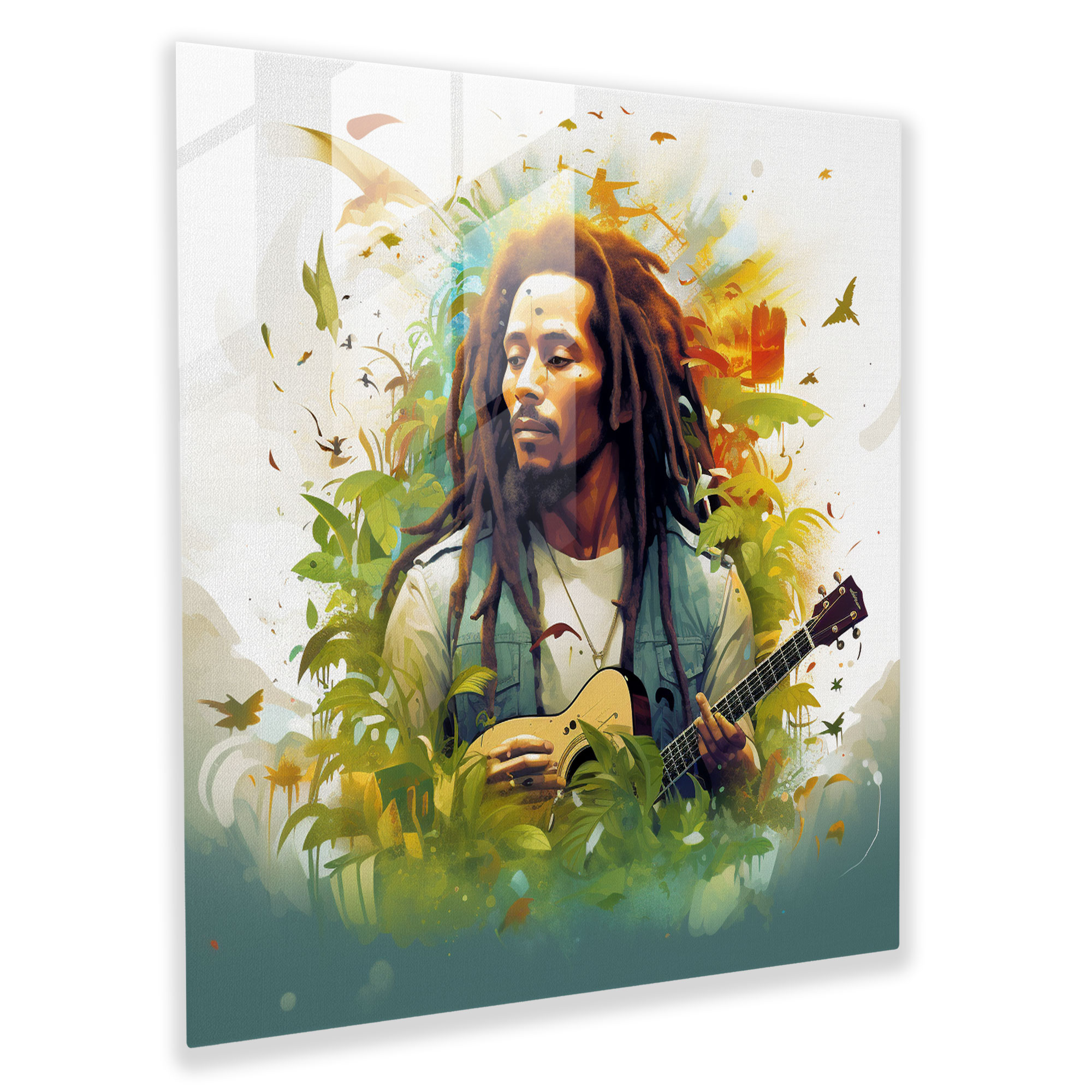 Bob Marley Glass Print - Digital Art - Bob Marley, Bob Marley, Glass Wall Art, Glass Art