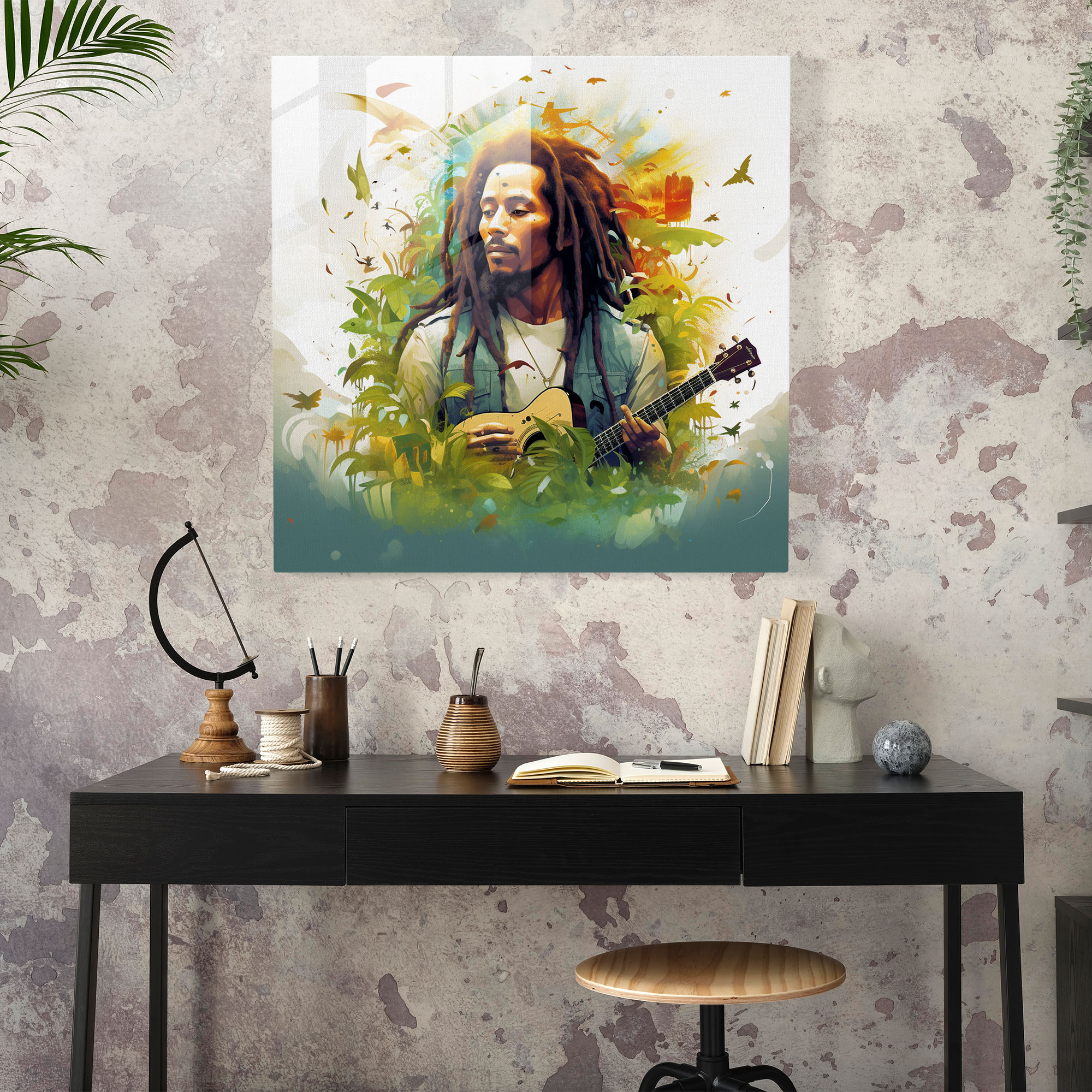 Bob Marley Glass Print - Digital Art - Bob Marley, Bob Marley, Glass Wall Art, Glass Art