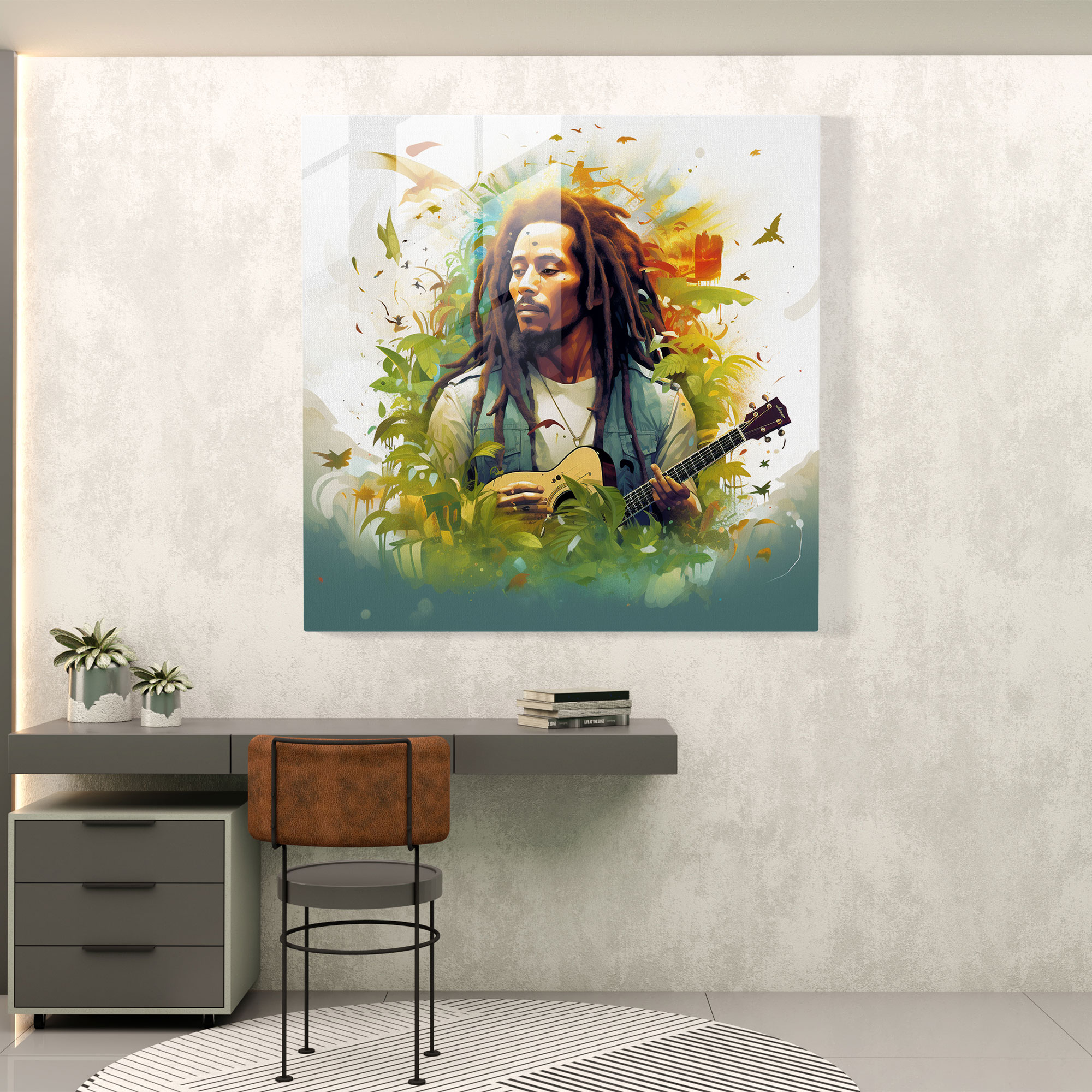 Bob Marley Glass Print - Digital Art - Bob Marley, Bob Marley, Glass Wall Art, Glass Art