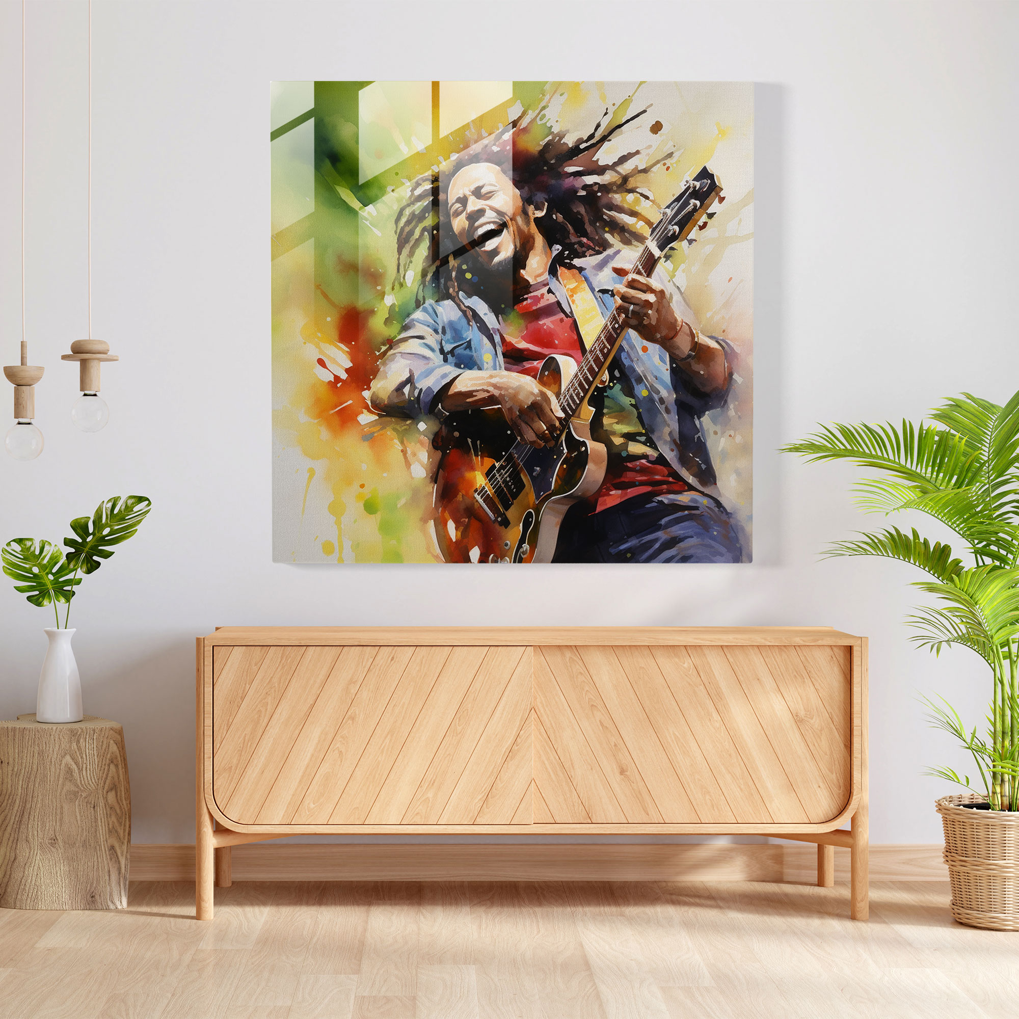Bob Marley Glasbild - Musik Lebendig Wanddekoration