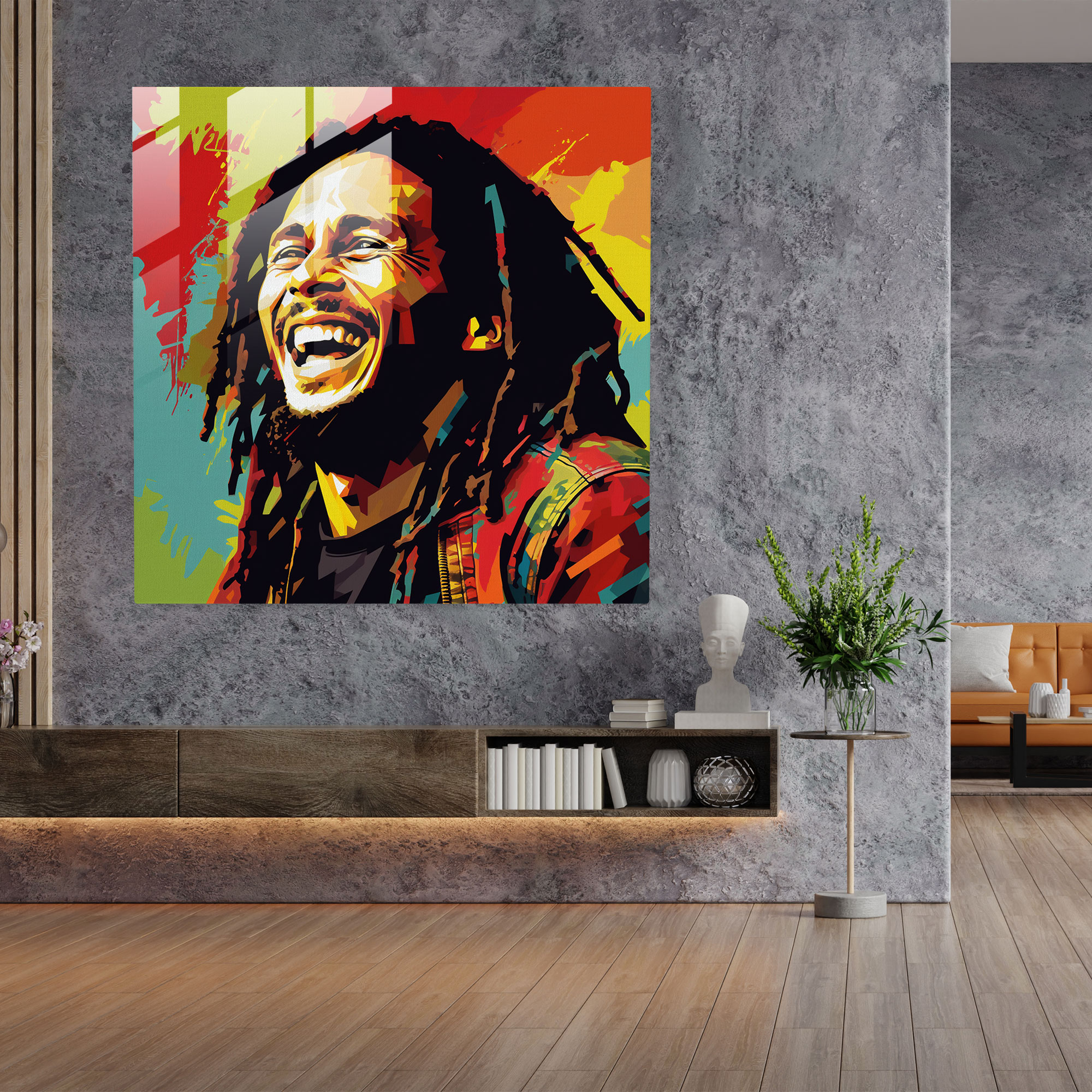 Bob Marley Glass Wall Art - Bob Marley, Home Decoration, Modern Art, Bob Marley