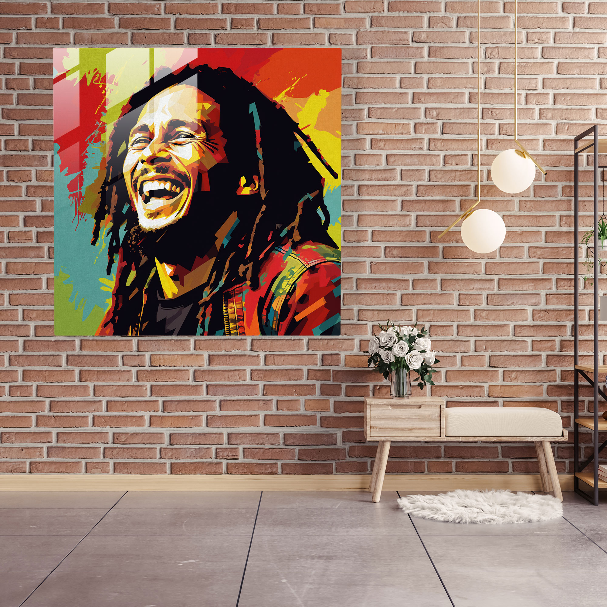 Bob Marley Glass Wall Art - Bob Marley, Home Decoration, Modern Art, Bob Marley
