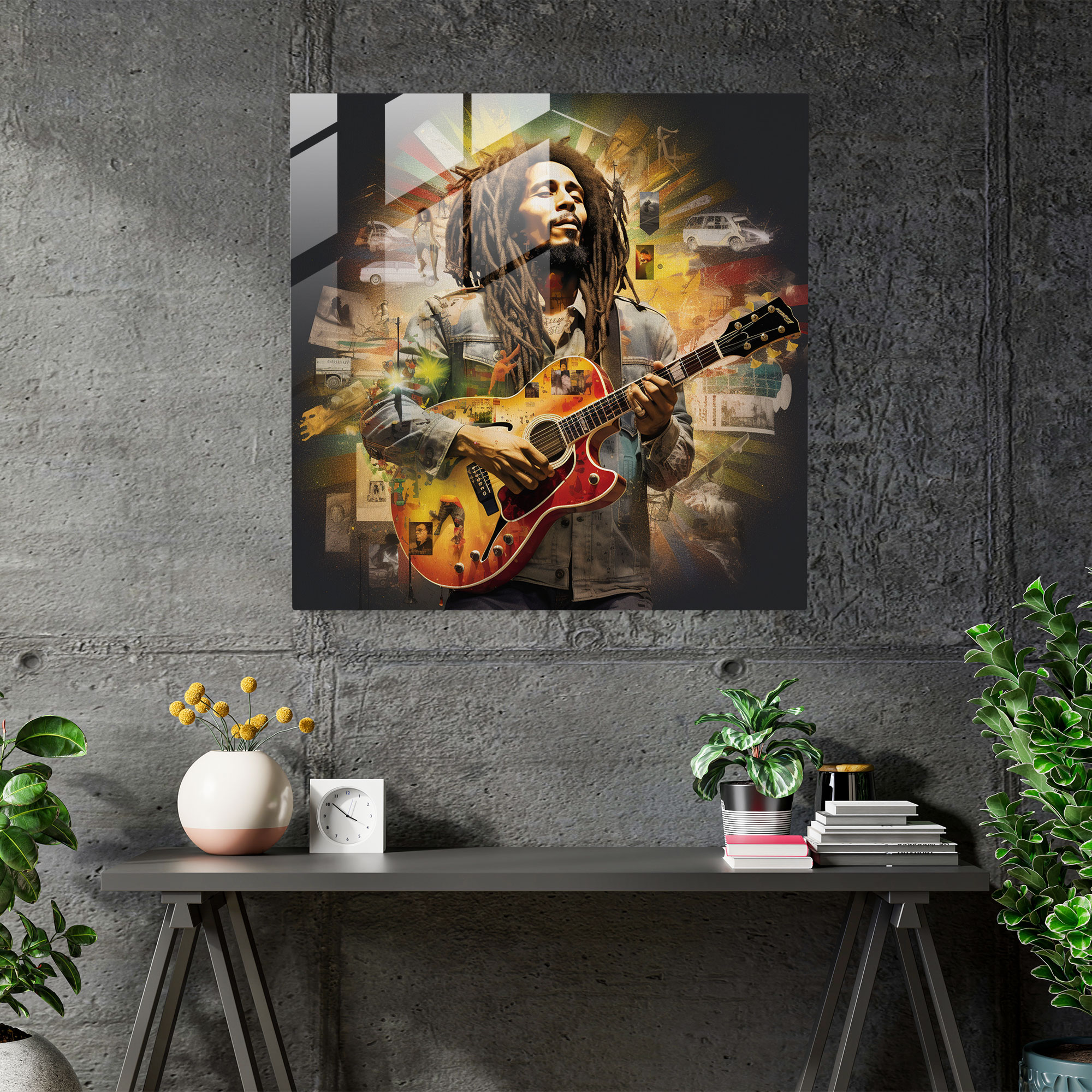 Bob Marley Glass Print - Musical Journey Collage - Bob Marley, Bob Marley, Glass Art, Modern Art