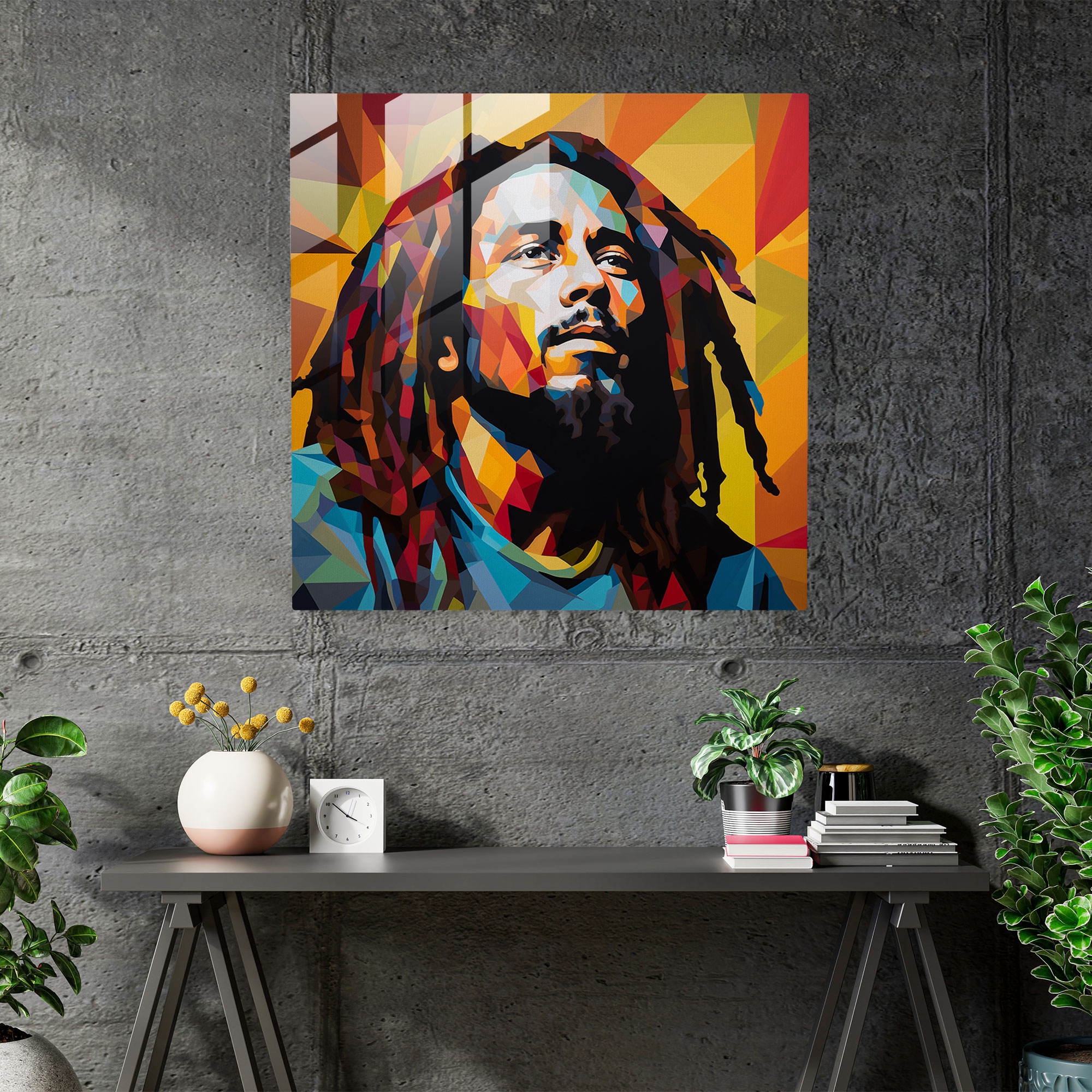 Bob Marley Glass Print - Modern Pop Art - Bob Marley, Glass Print, Glass Wall Art, Wall Decoration