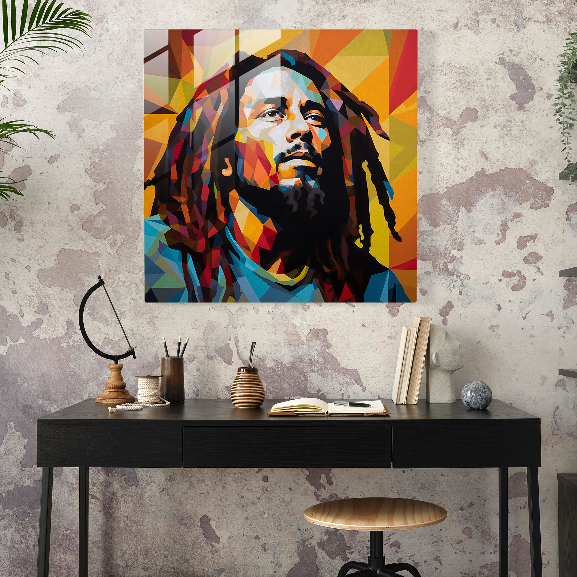 Bob Marley Glass Print - Modern Pop Art - Bob Marley, Glass Print, Glass Wall Art, Wall Decoration