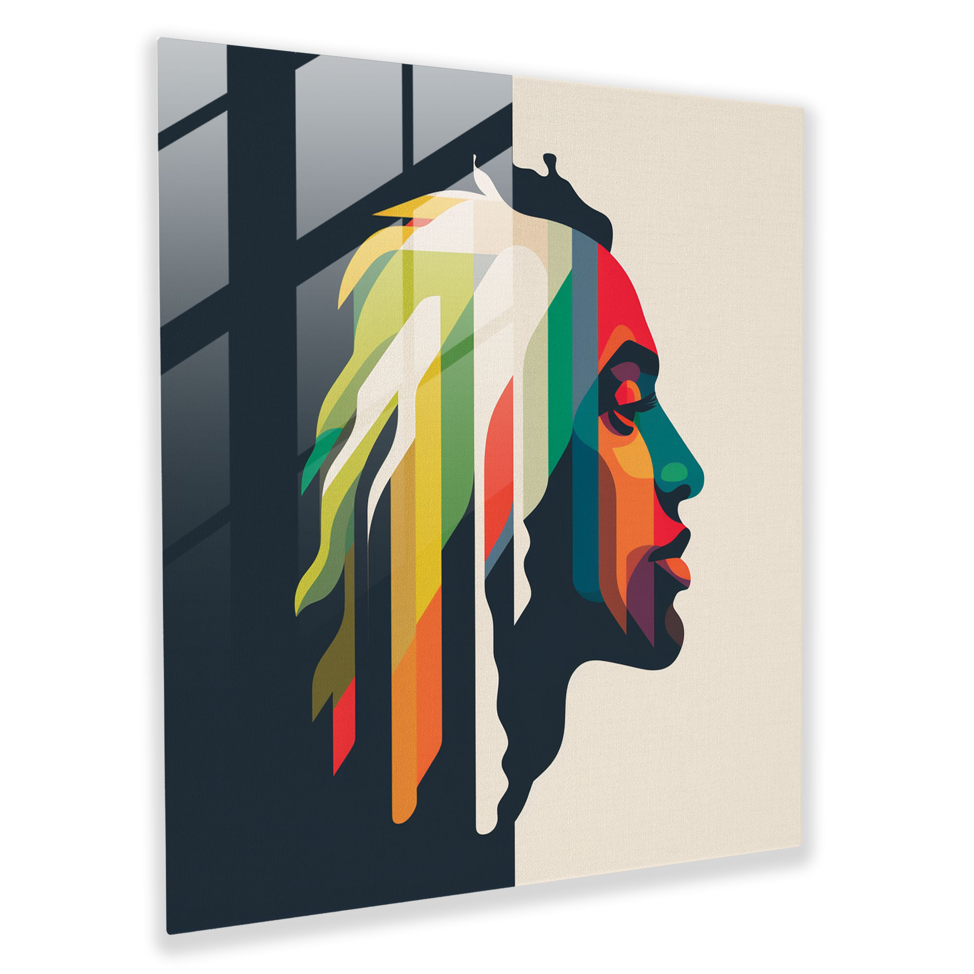 Minimalist Bob Marley Glass Print - Bob Marley, Modern Art, Wall Decoration, Bob Marley