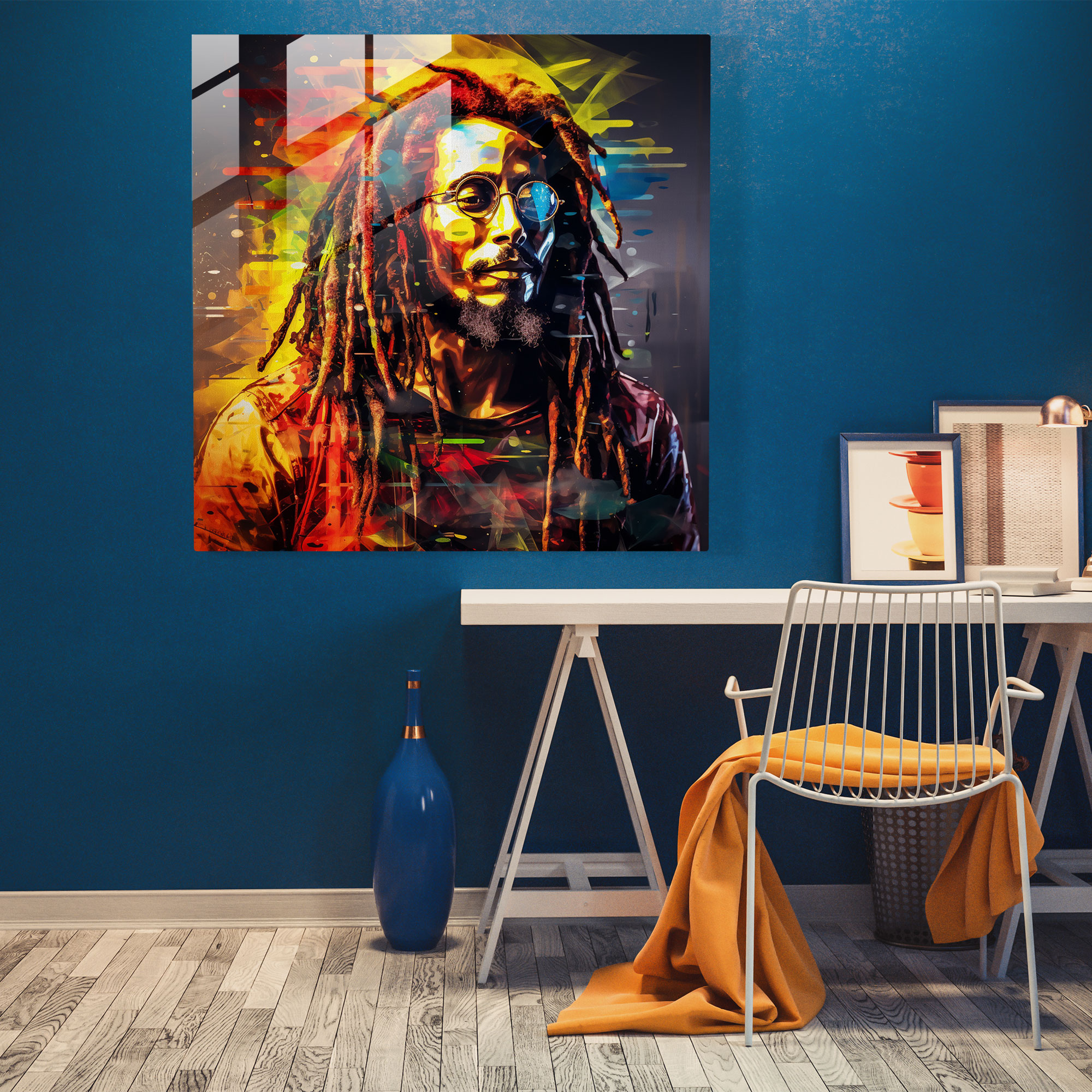 Glasbild Reggae-Rhythmen - Bob Marley Glasbild Wanddekoration Reggae-Beats