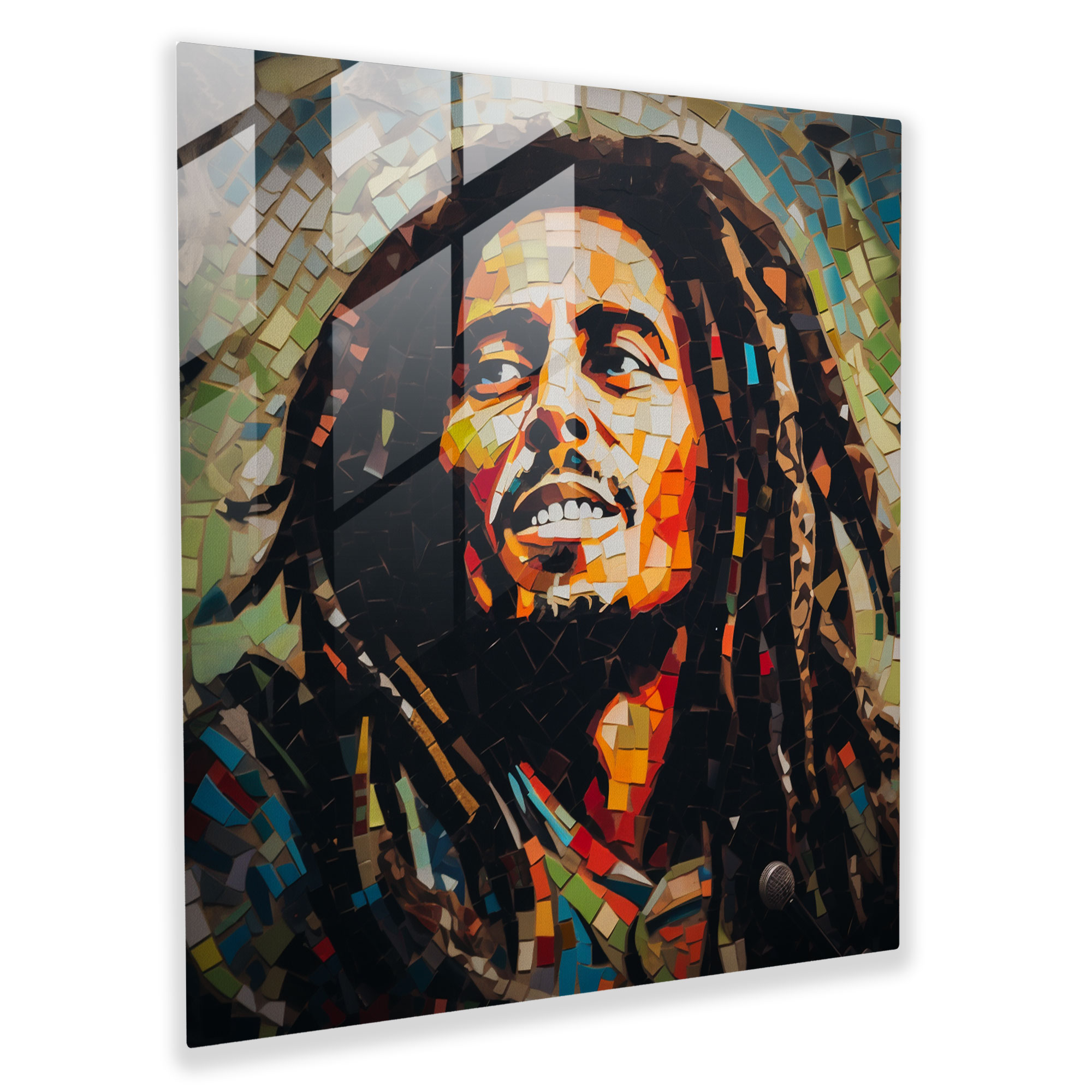 Unity Mosaic Glass Print - Bob Marley, Diversity, Home Decoration, Unity
