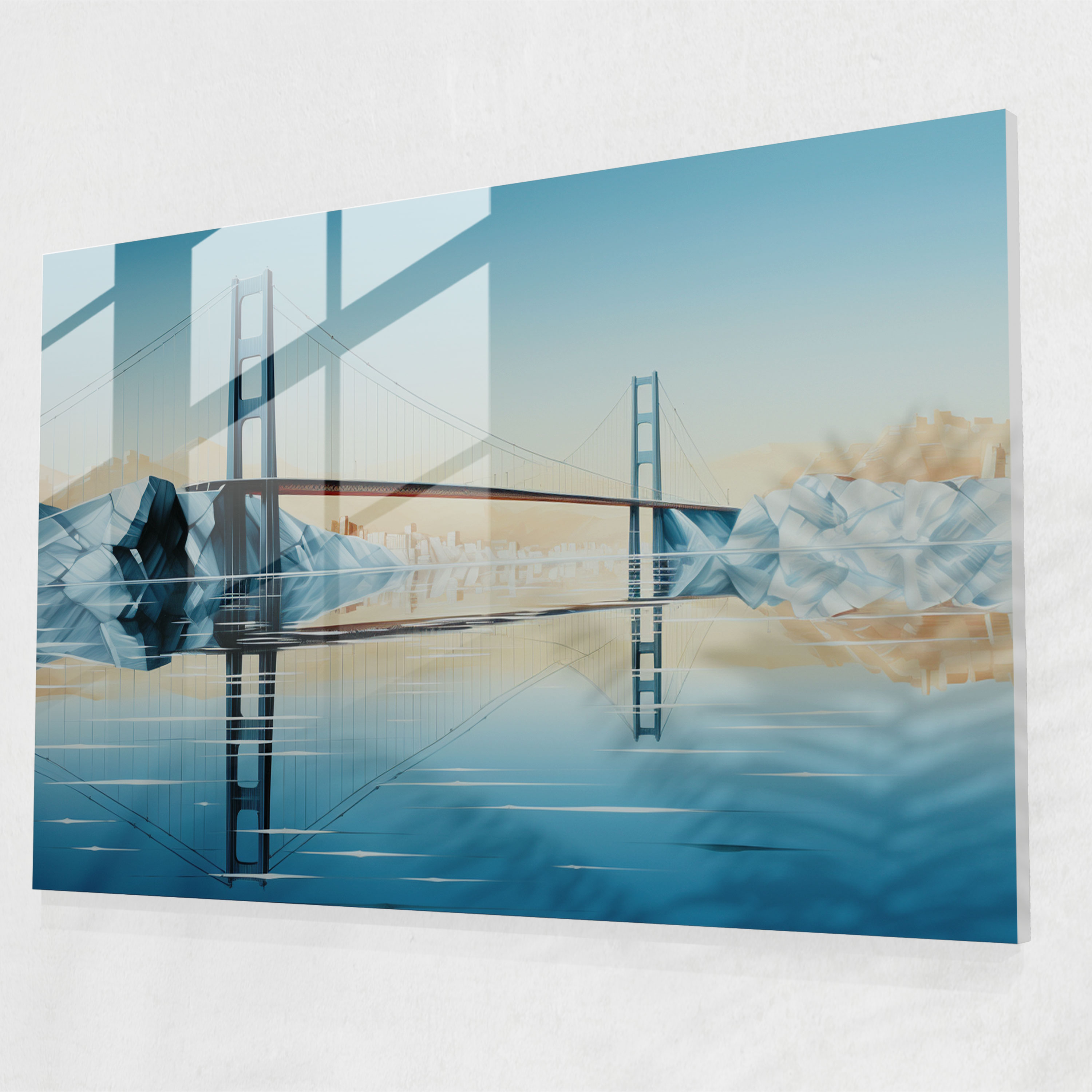 Reflective Bosphorus Glass Print - Bosphorus Bridge, Contemporary Design, Glass Print, Modern Art