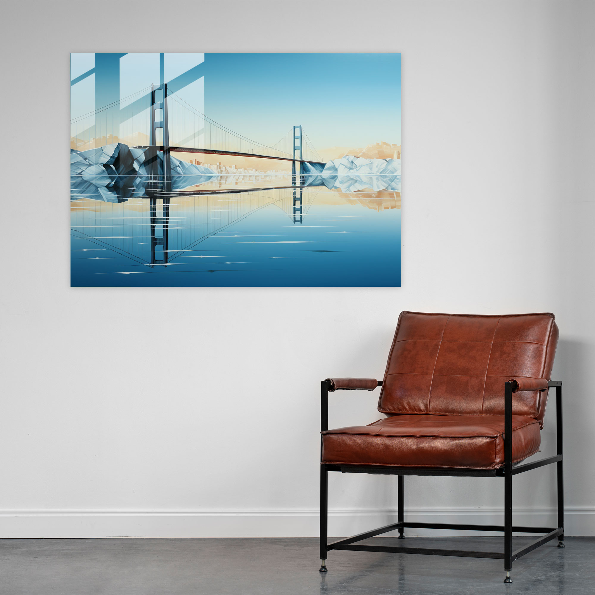 Reflective Bosphorus Glass Print - Bosphorus Bridge, Contemporary Design, Glass Print, Modern Art