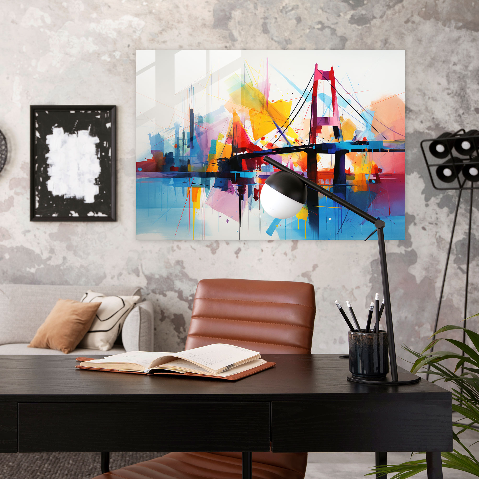 Abstract Glass Print Of Bosphorus Bridge - Bosphorus Bridge, Home Decoration, Glass Art, Glass Wall Art