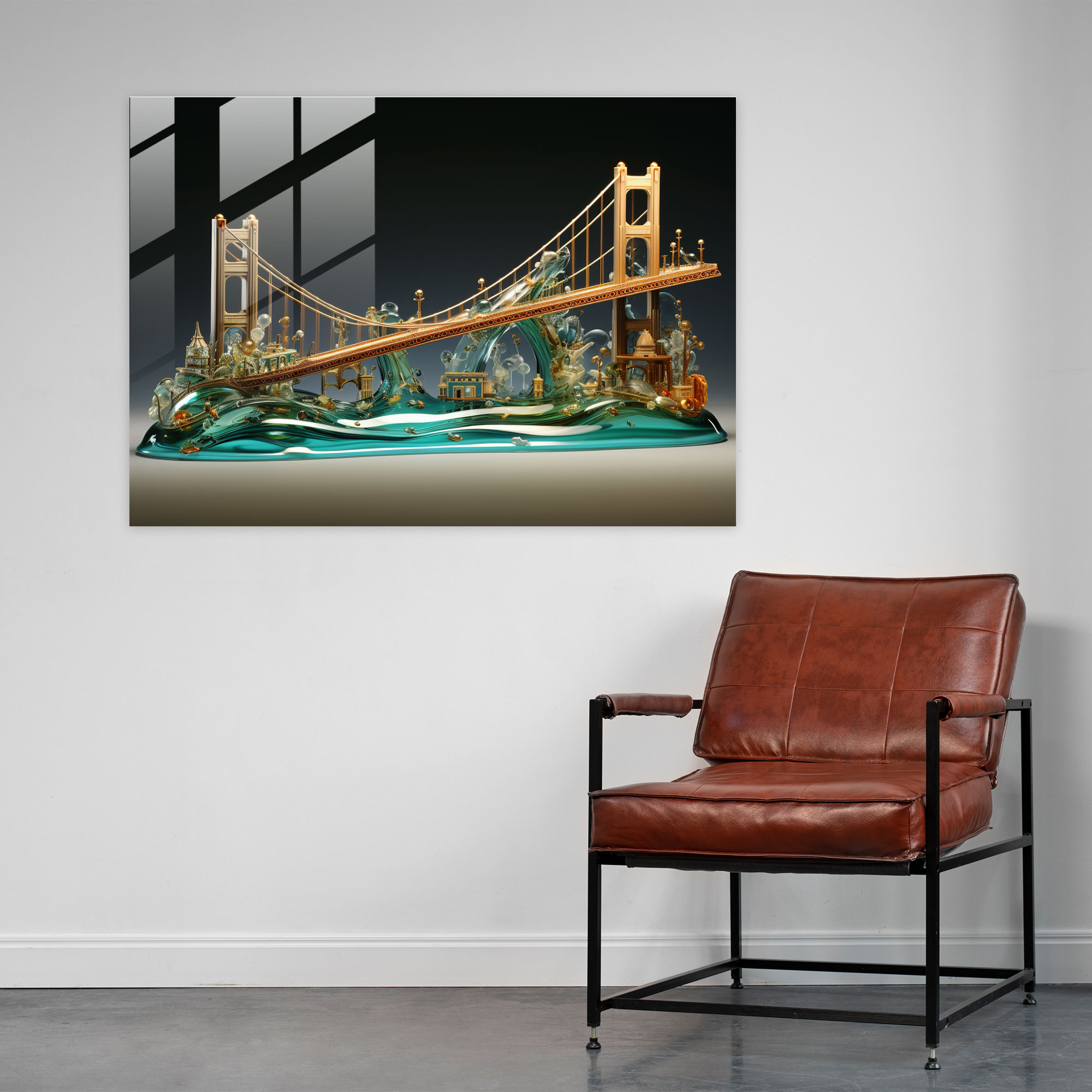 Whimsical Bosphorus Bridge Glass Print - Bosphorus Bridge, Bosphorus Bridge, Wall Decoration, Glass Wall Art
