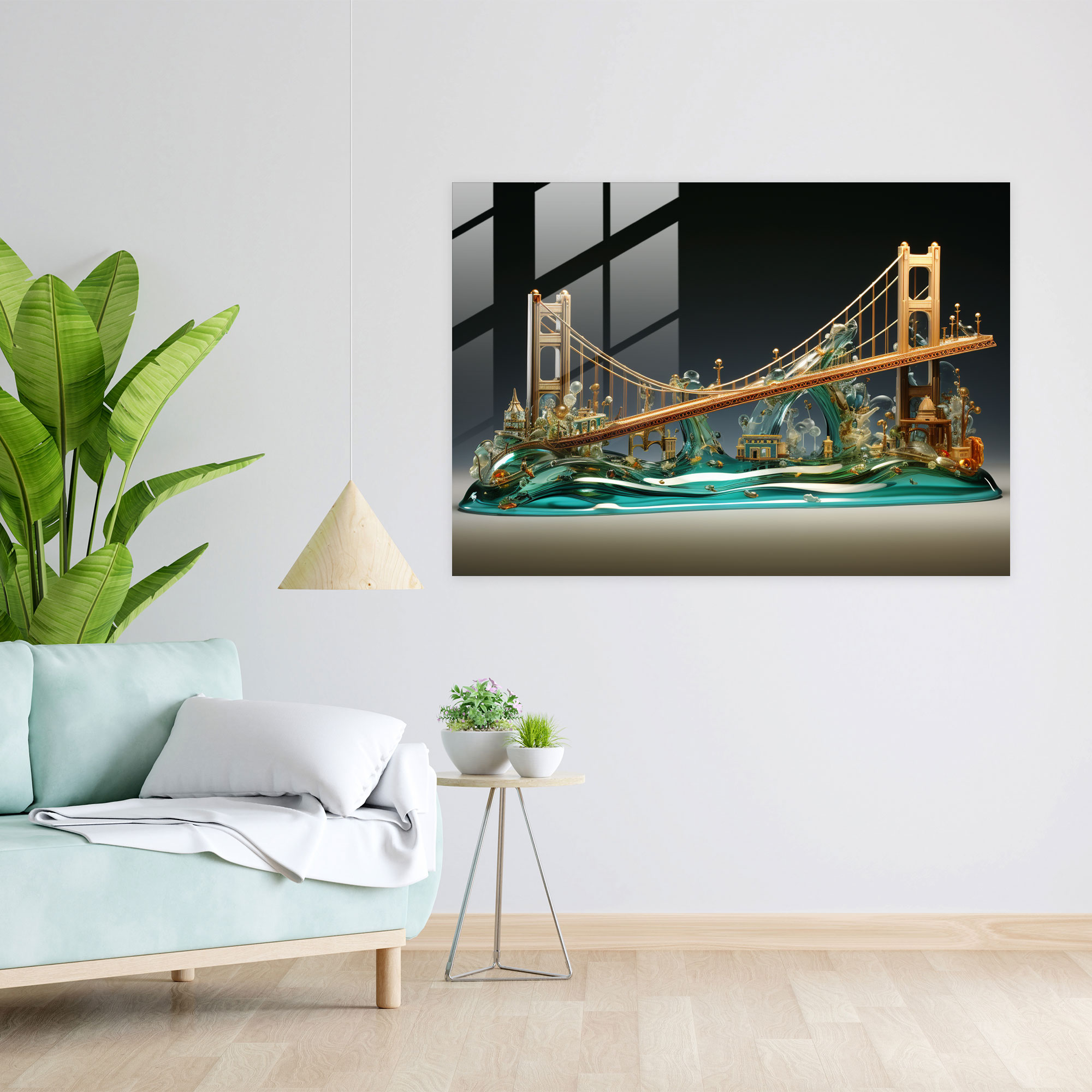 Whimsical Bosphorus Bridge Glass Print - Bosphorus Bridge, Bosphorus Bridge, Wall Decoration, Glass Wall Art