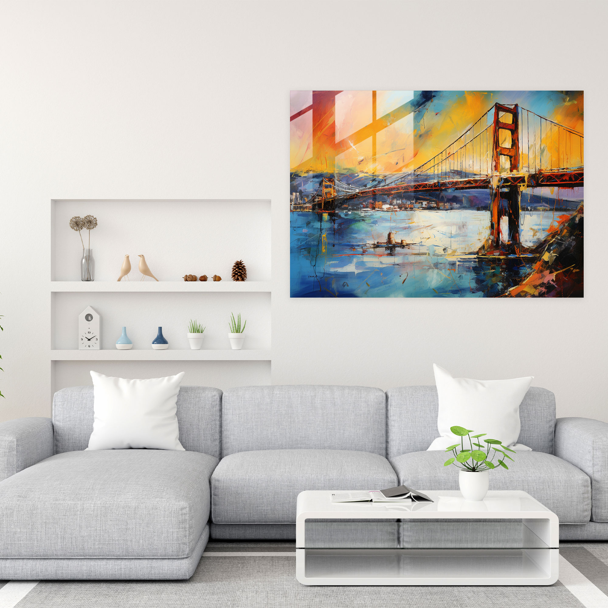 Bosphorus Bridge Glass Wall Art - Bosphorus Bridge, Wall Decoration, Intense Colors, Glass Wall Art