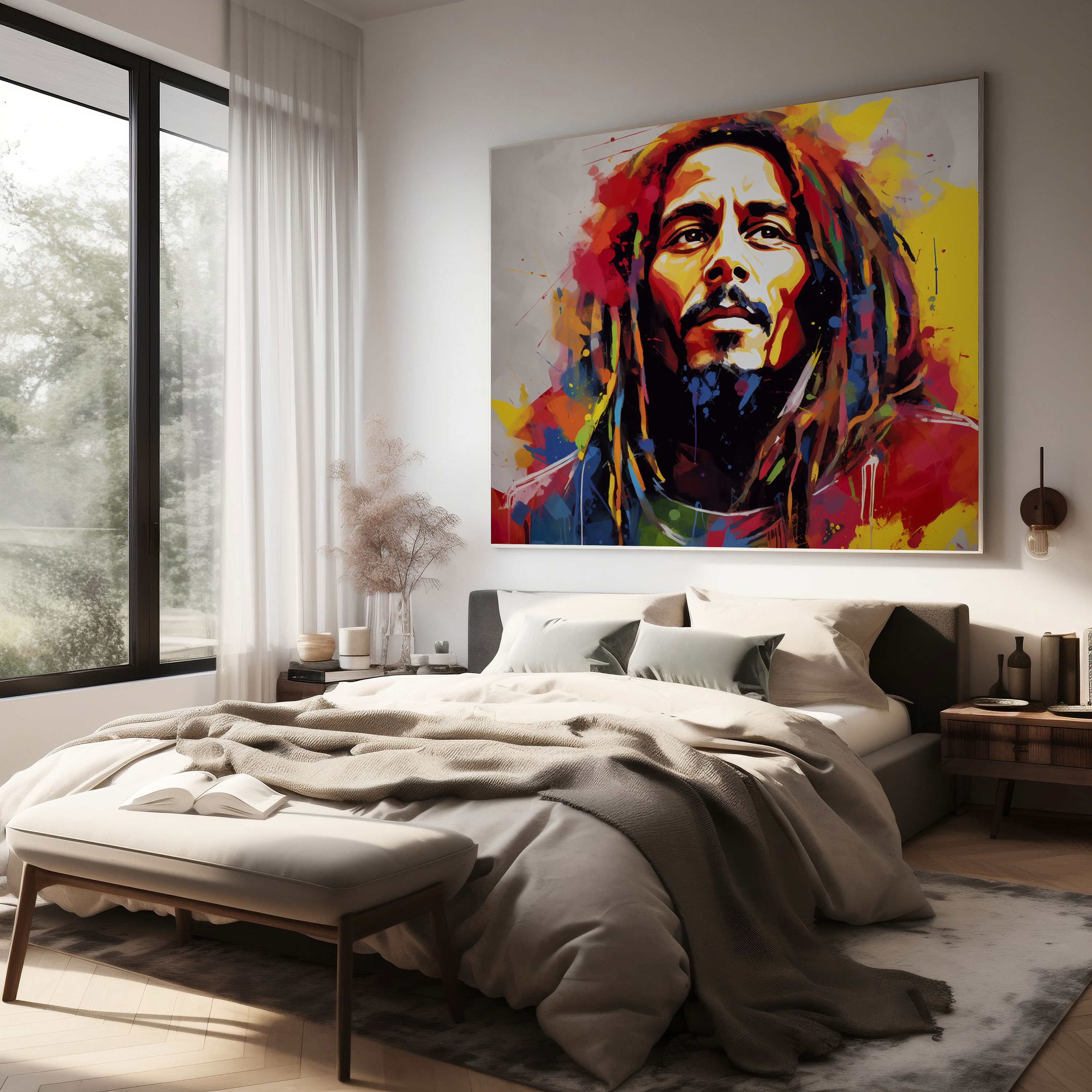 Bob Marley Kanvas Tablo - Soyut Unsurlar Pop Sanat