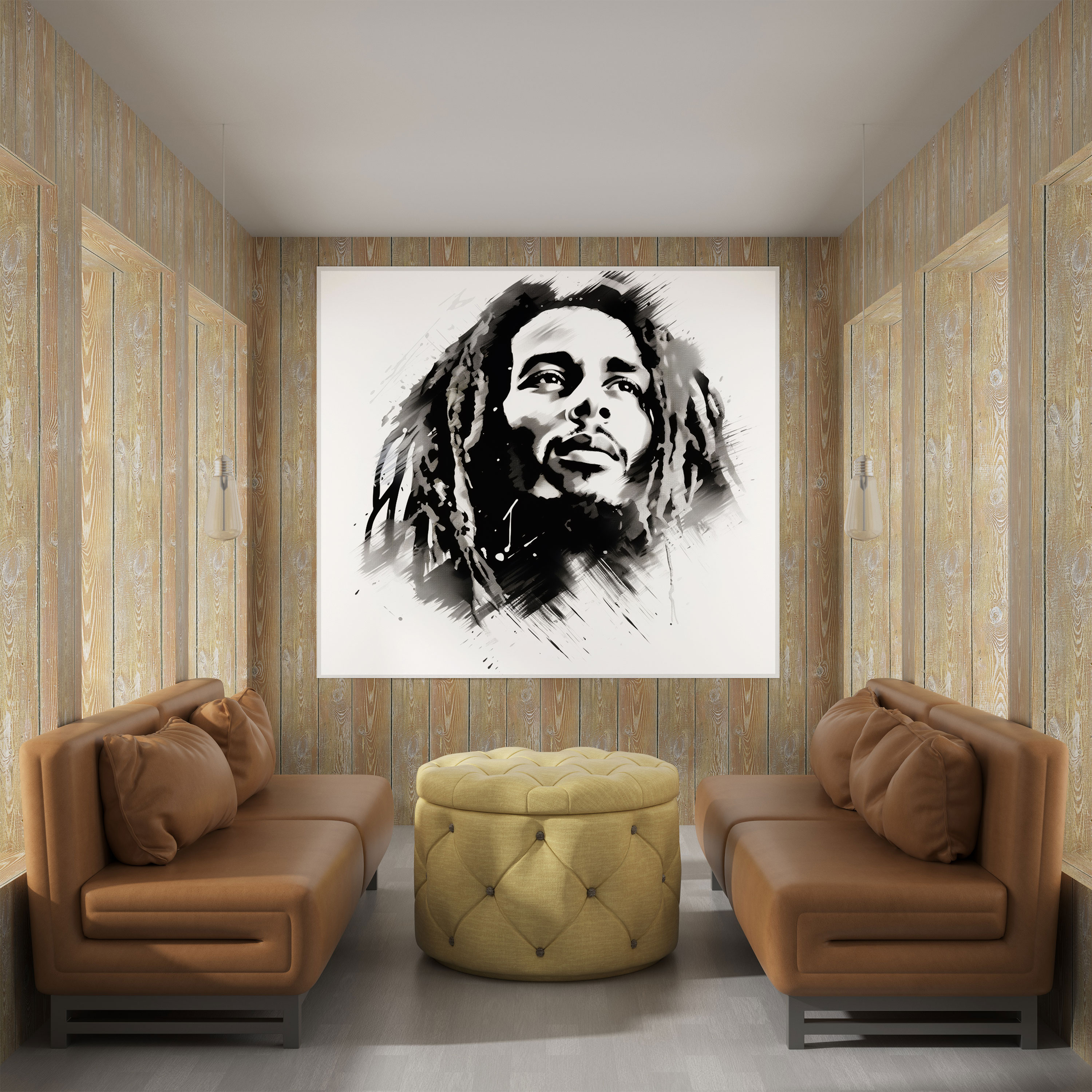 Bob Marley Minimalist Canvas Print - Bob Marley, Minimalist, Canvas Wall Art, Bob Marley
