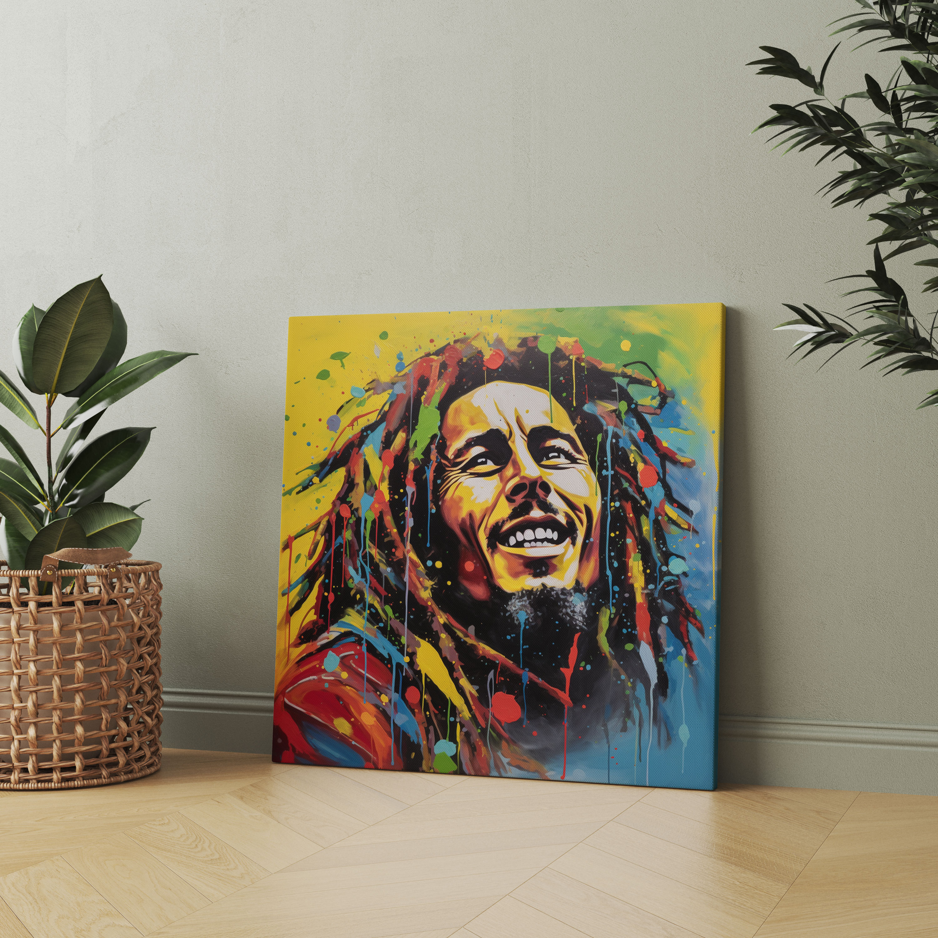 Bob Marley 3D Pop Art Canvas Print - Bob Marley, Textures, Canvas Print, Dynamic