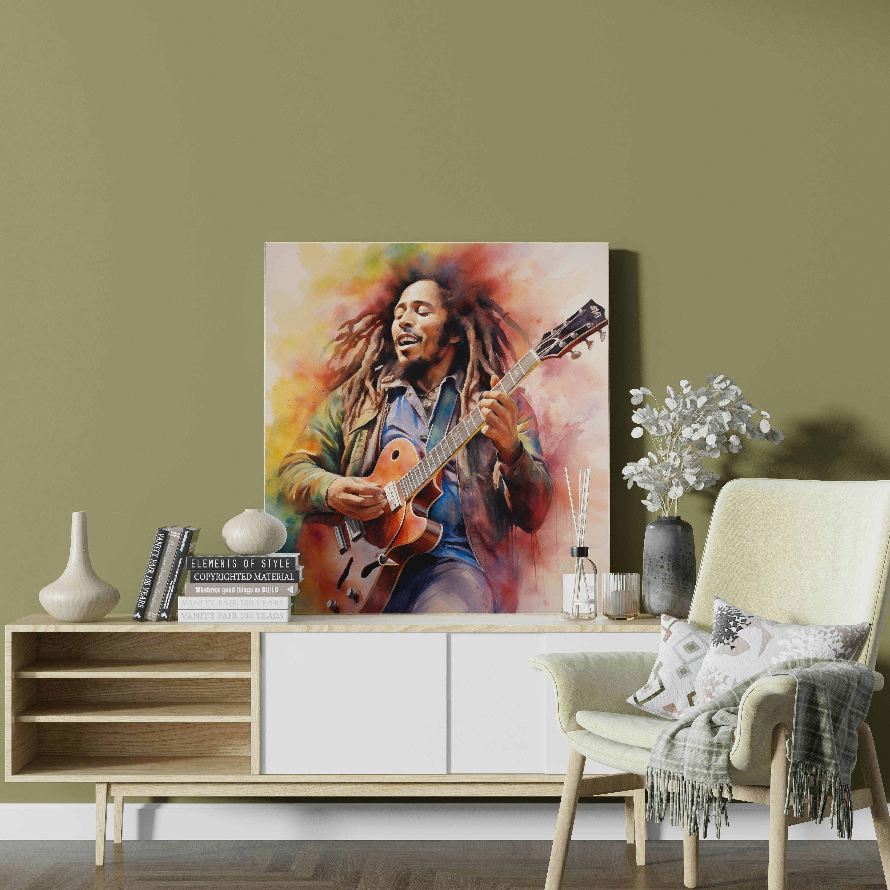 Bob Marley Wall Art - Bob Marley, Watercolor Painting, Wall Art, Wall Decoration