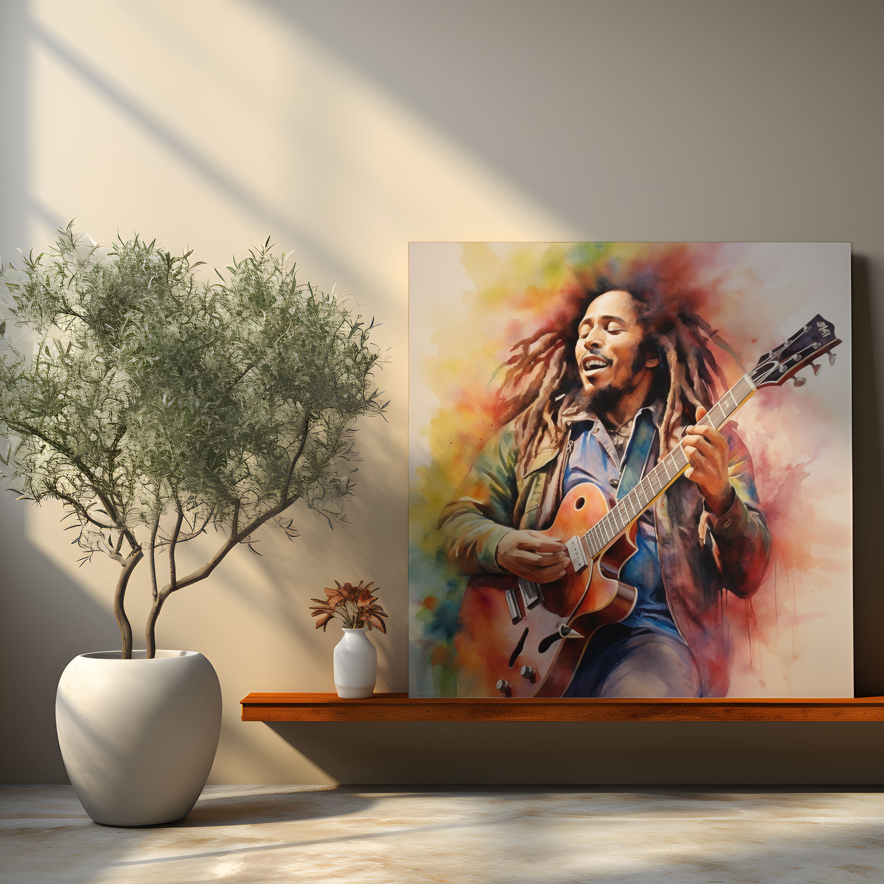 Bob Marley Wall Art - Bob Marley, Watercolor Painting, Wall Art, Wall Decoration