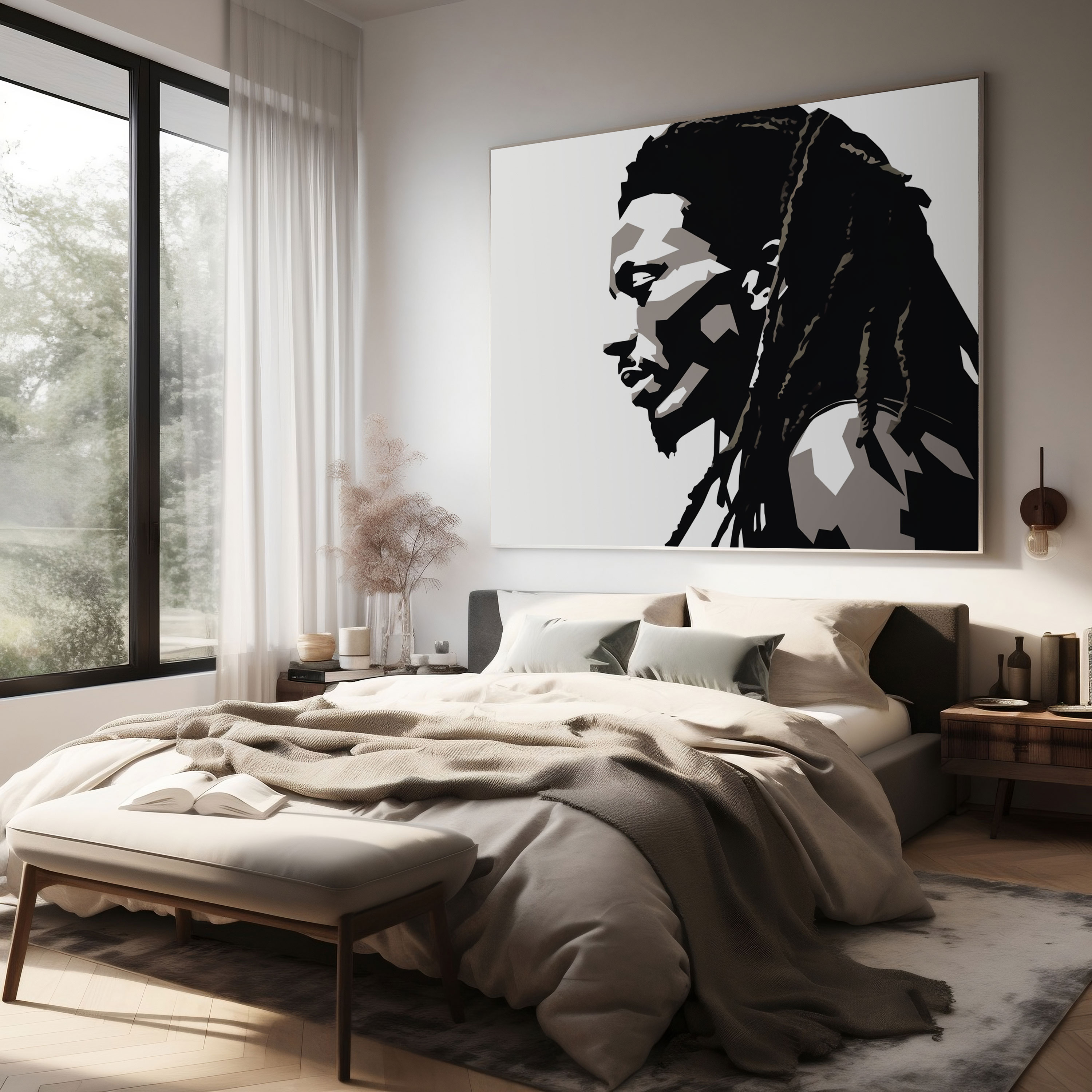 Bob Marley Canvas Art - Bob Marley, Canvas, Minimalist, Wall Art