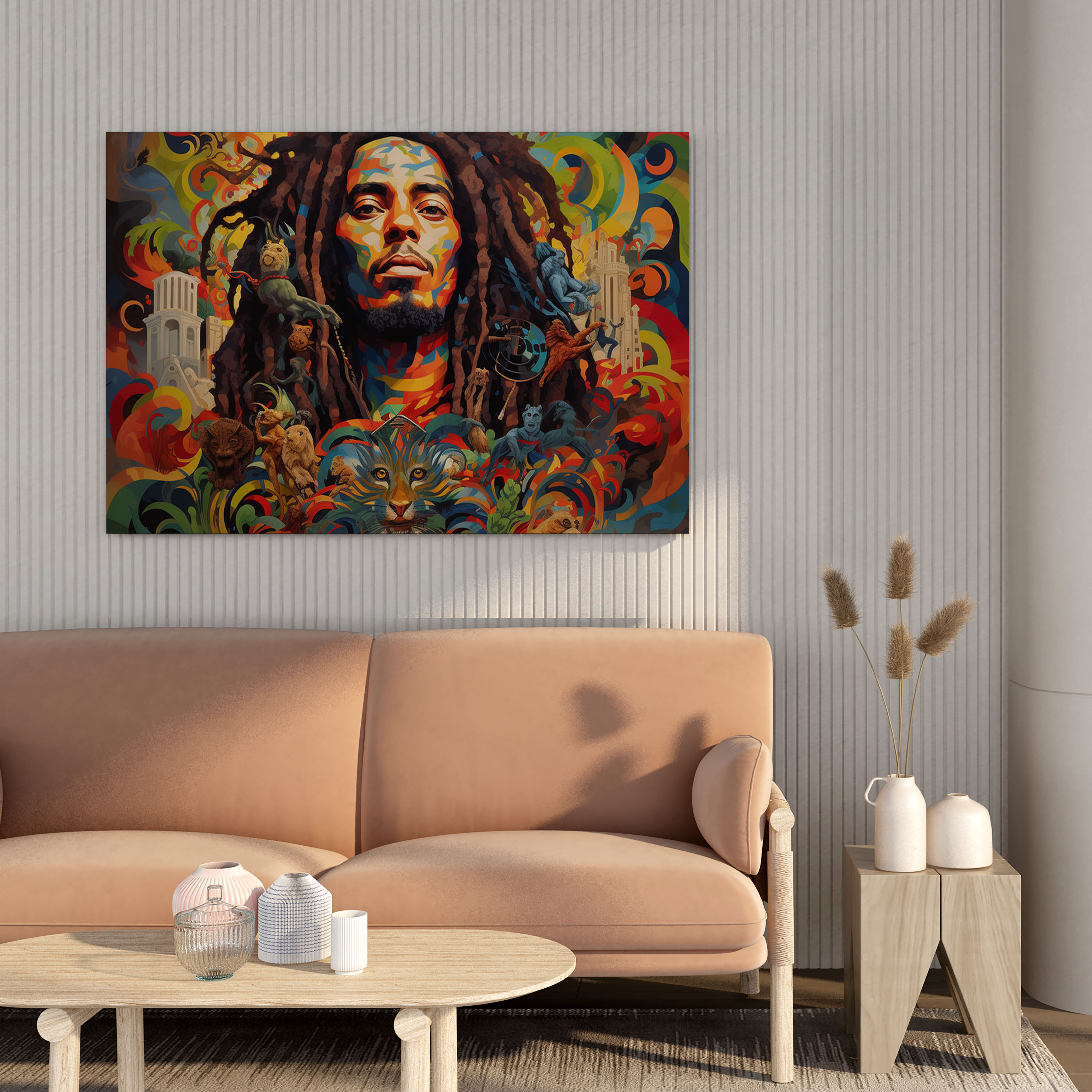 Bob Marley Canvas Print - Bob Marley, Canvas Print, Psychedelic, Artwork