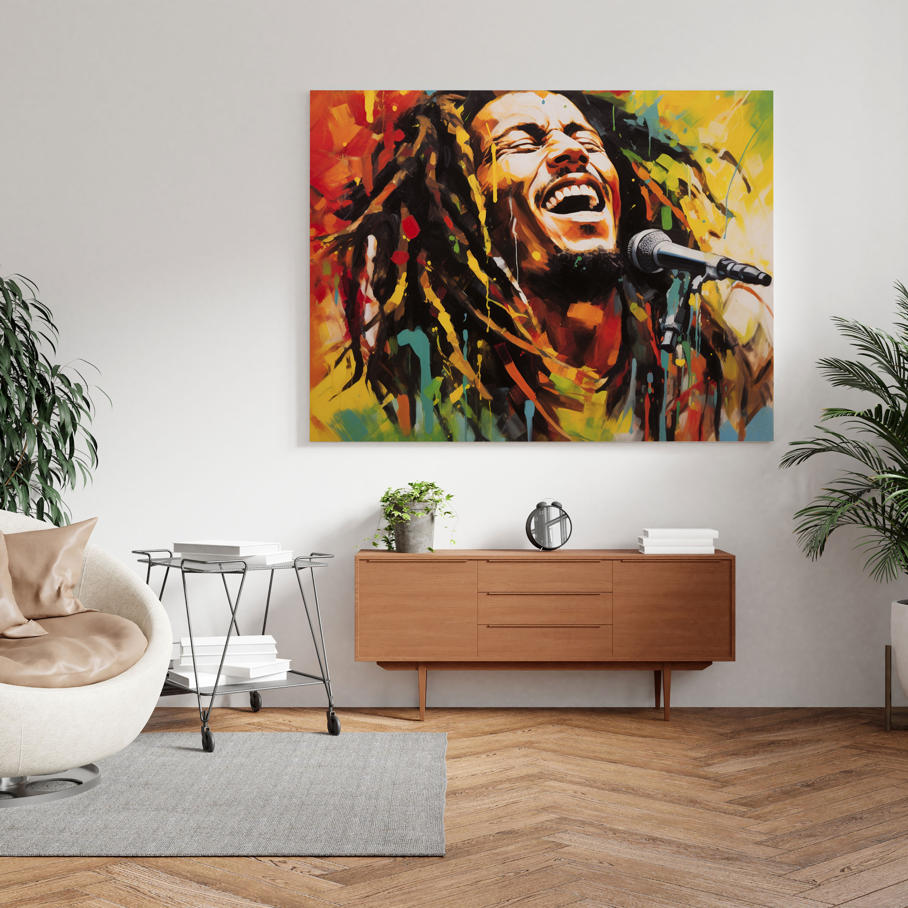 Bob Marley Wall Decoration - Bob Marley, Positive Energy, Canvas, Home Decoration