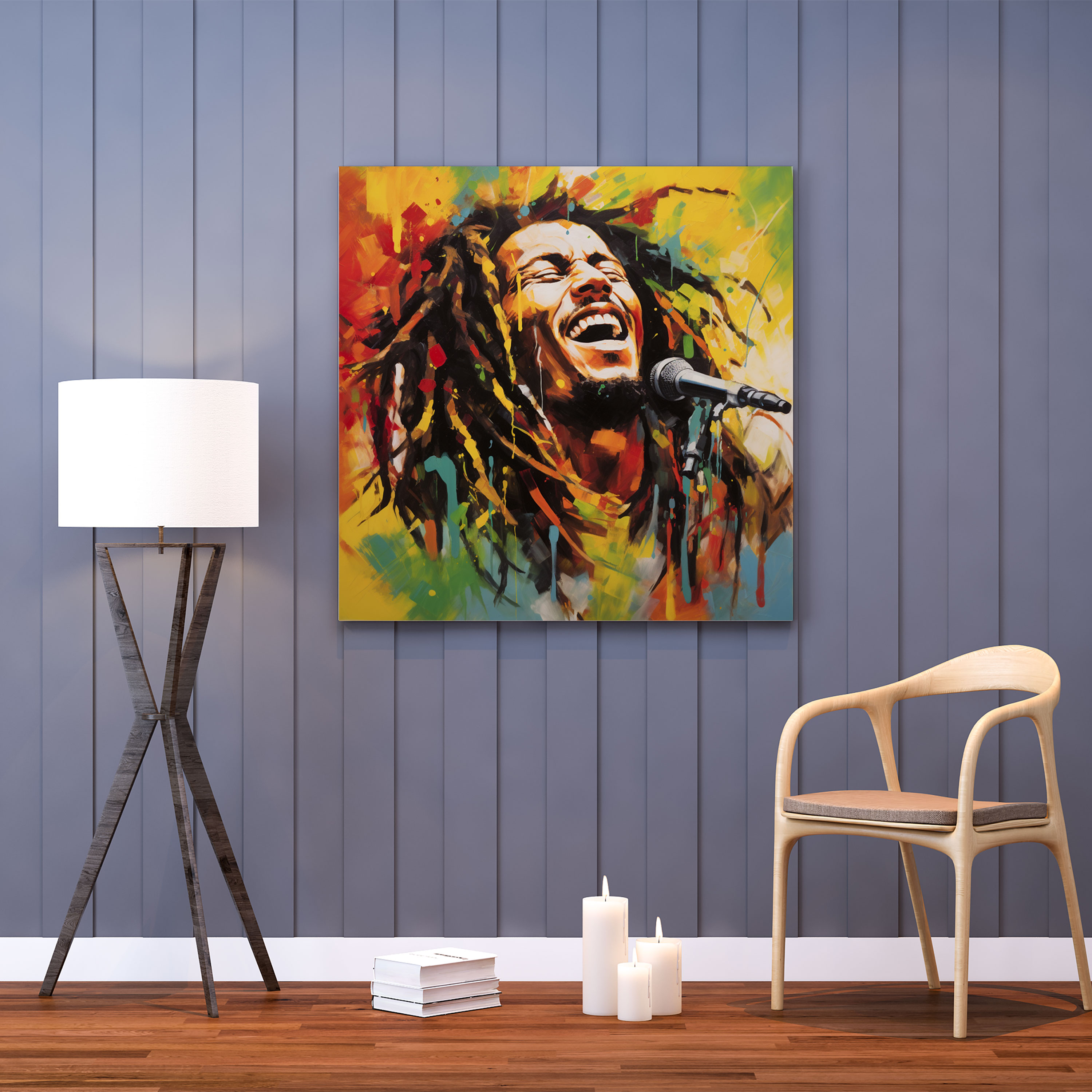 Bob Marley Wall Decoration - Bob Marley, Positive Energy, Canvas, Home Decoration