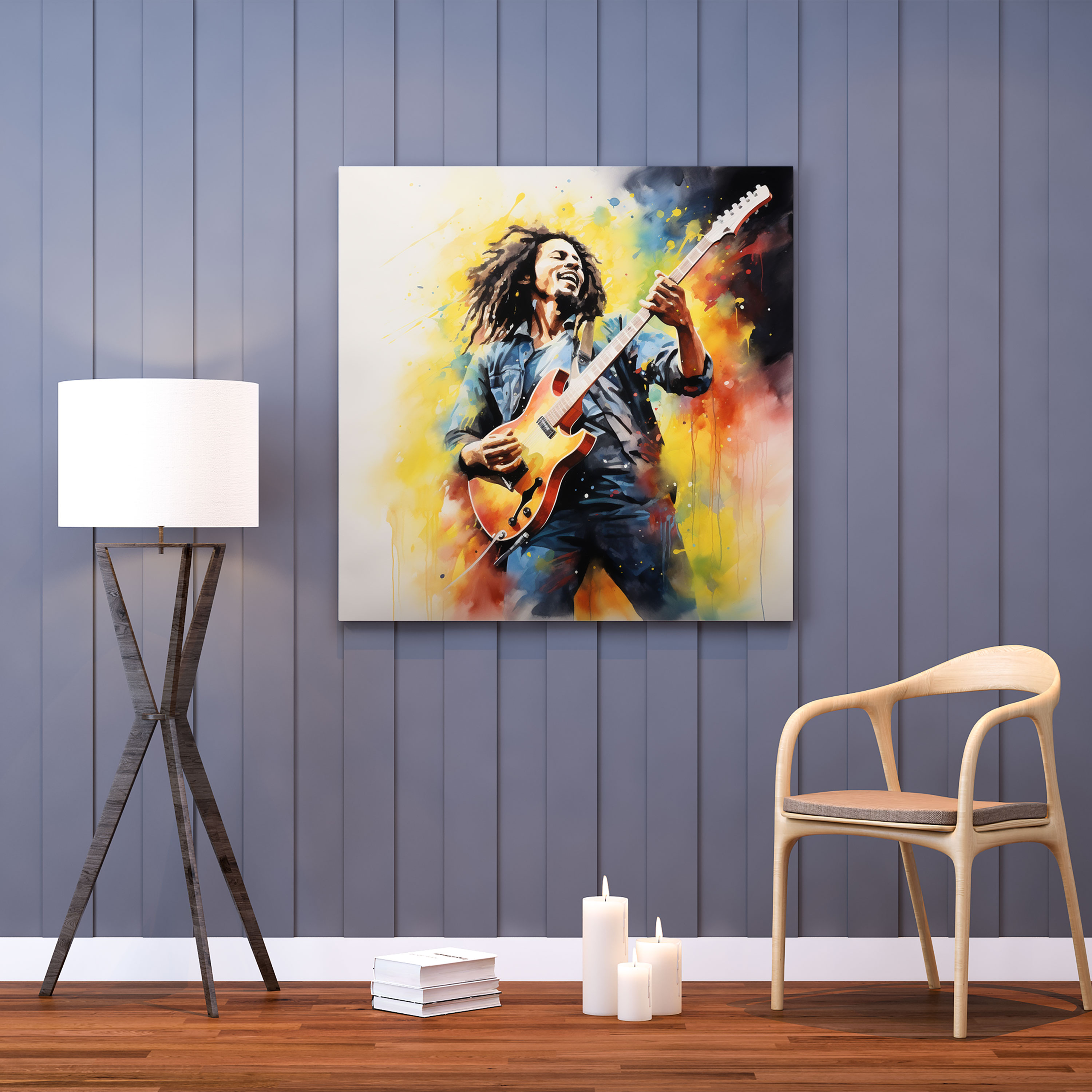 Bob Marley Canvas Print - Vibrant Watercolor Painting - Bob Marley, Bob Marley Canvas Print, Canvas Wall Art, Bob Marley Wall Art