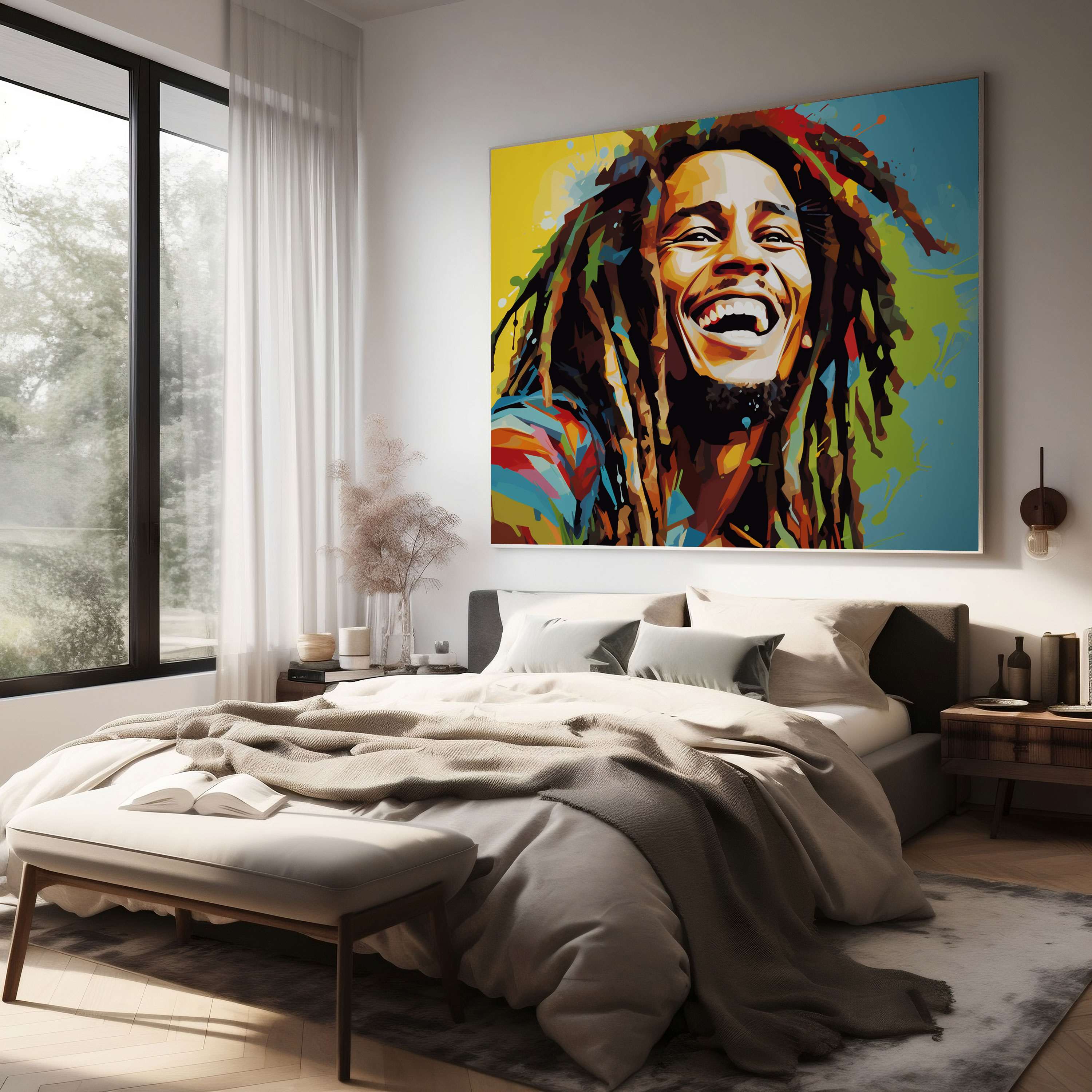 Bob Marley Canvas Print - Pop Art Illustration - Bob Marley, Wall Art, Canvas Print, Canvas Wall Art