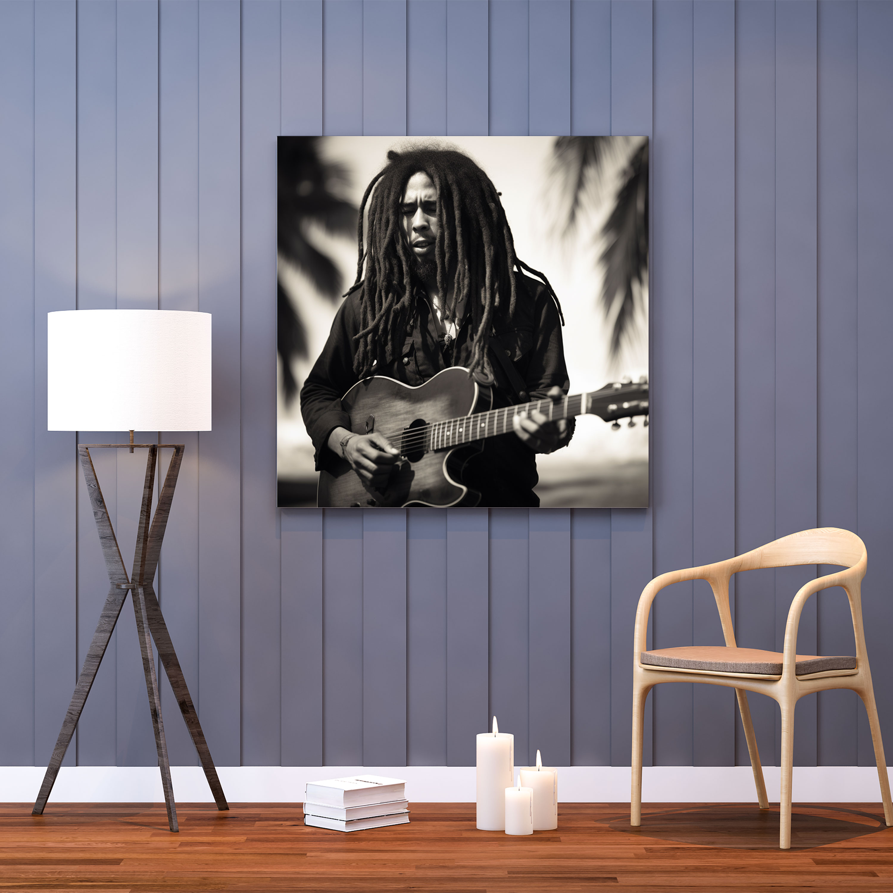 Bob Marley Duvar Sanatı - Zamansız Siyah Beyaz Fotoğraf - Bob Marley Kanvas Tablo Duvar Dekorasyonu