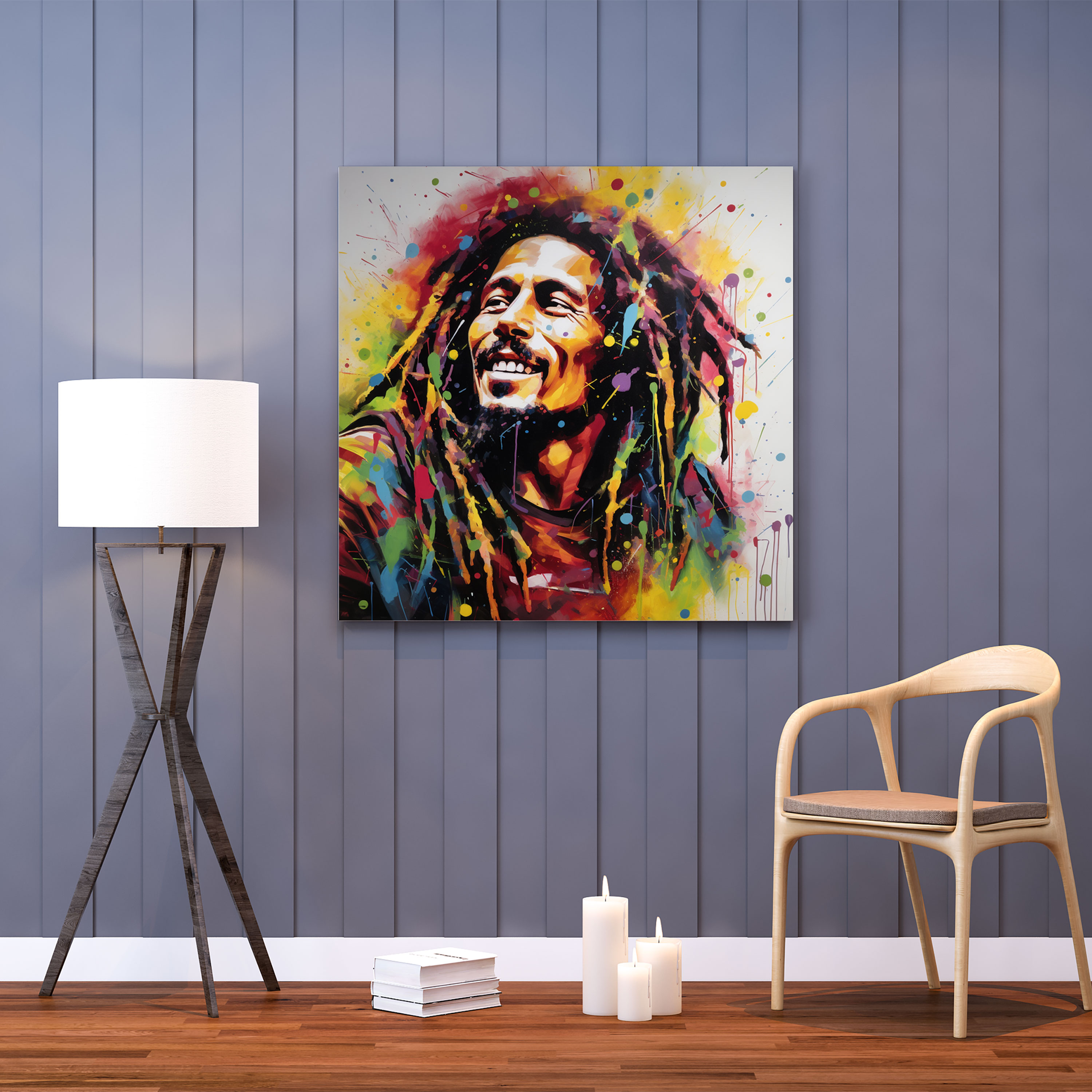 Bob Marley Canvas Print - Abstract Mixed Media Artwork - Bob Marley, Bob Marley Wall Decoration, Wall Decoration, Bob Marley Wall Art
