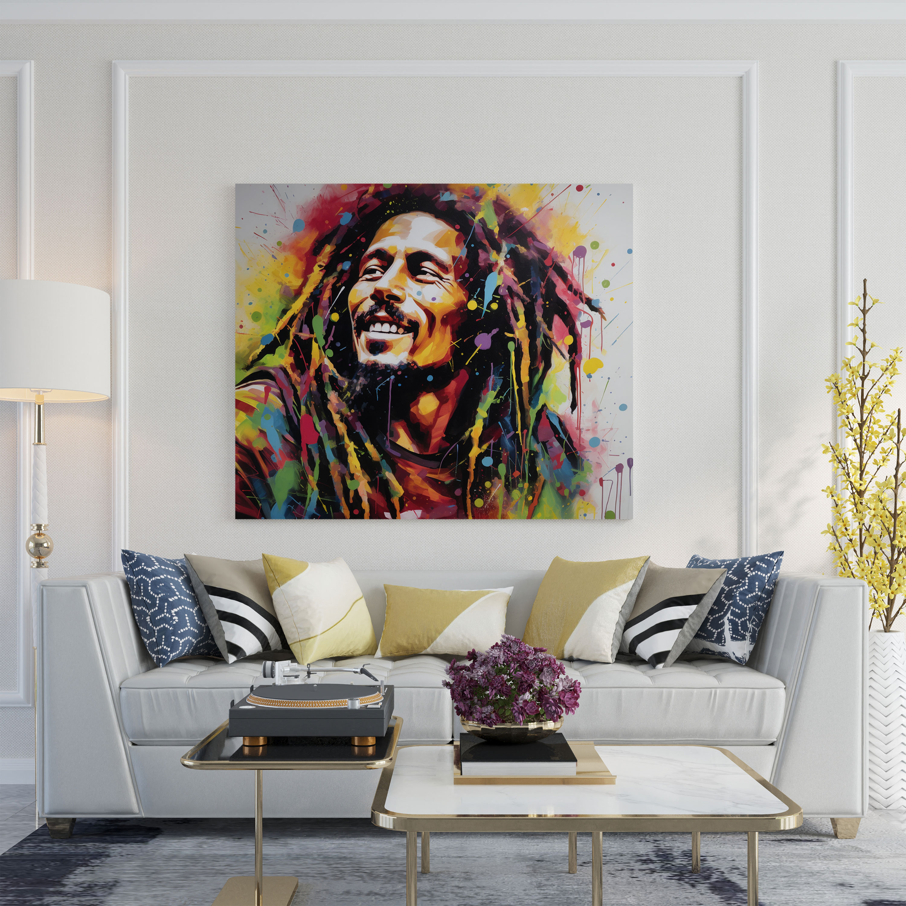Bob Marley Canvas Print - Abstract Mixed Media Artwork - Bob Marley, Bob Marley Wall Decoration, Wall Decoration, Bob Marley Wall Art