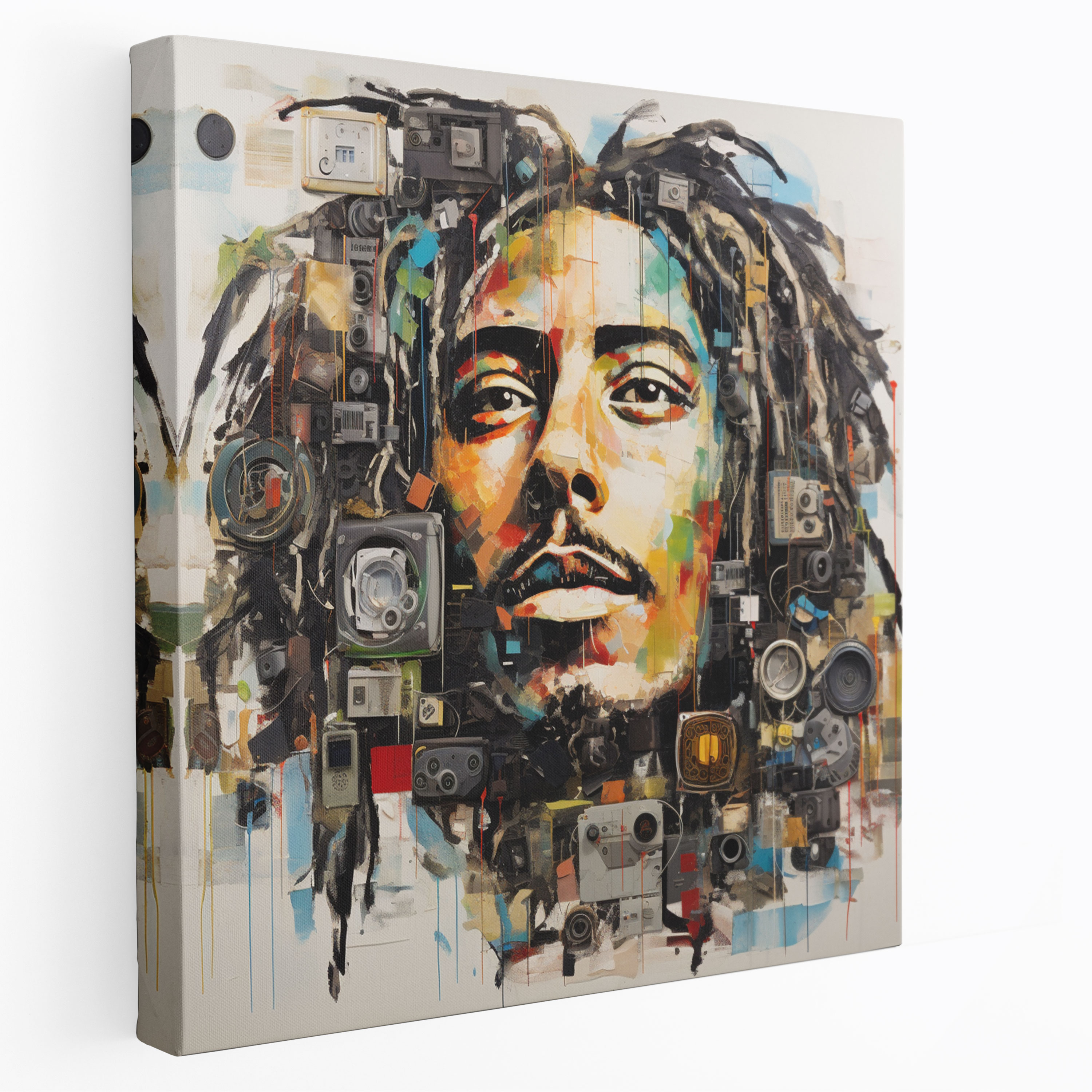 Bob Marley Kanvas Tablo - Kolaj Sanat Eseri - Kültürel Önem Ev Dekorasyonu